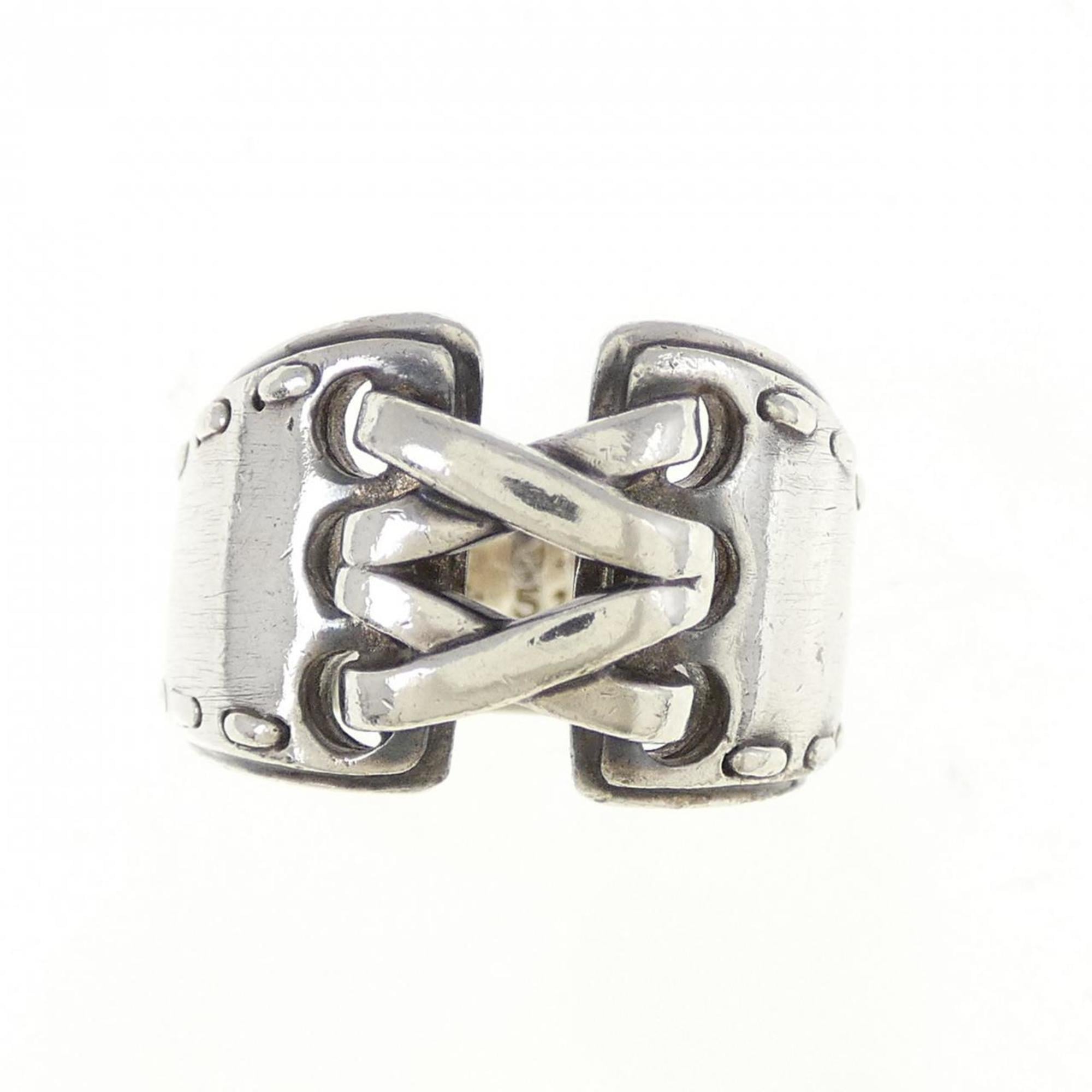 Hermes Silver 925 Band Ring (Pre-Owned)