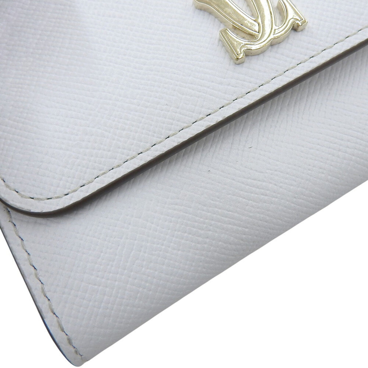 Cartier White Leather Coin Purse/Coin Case (Pre-Owned)