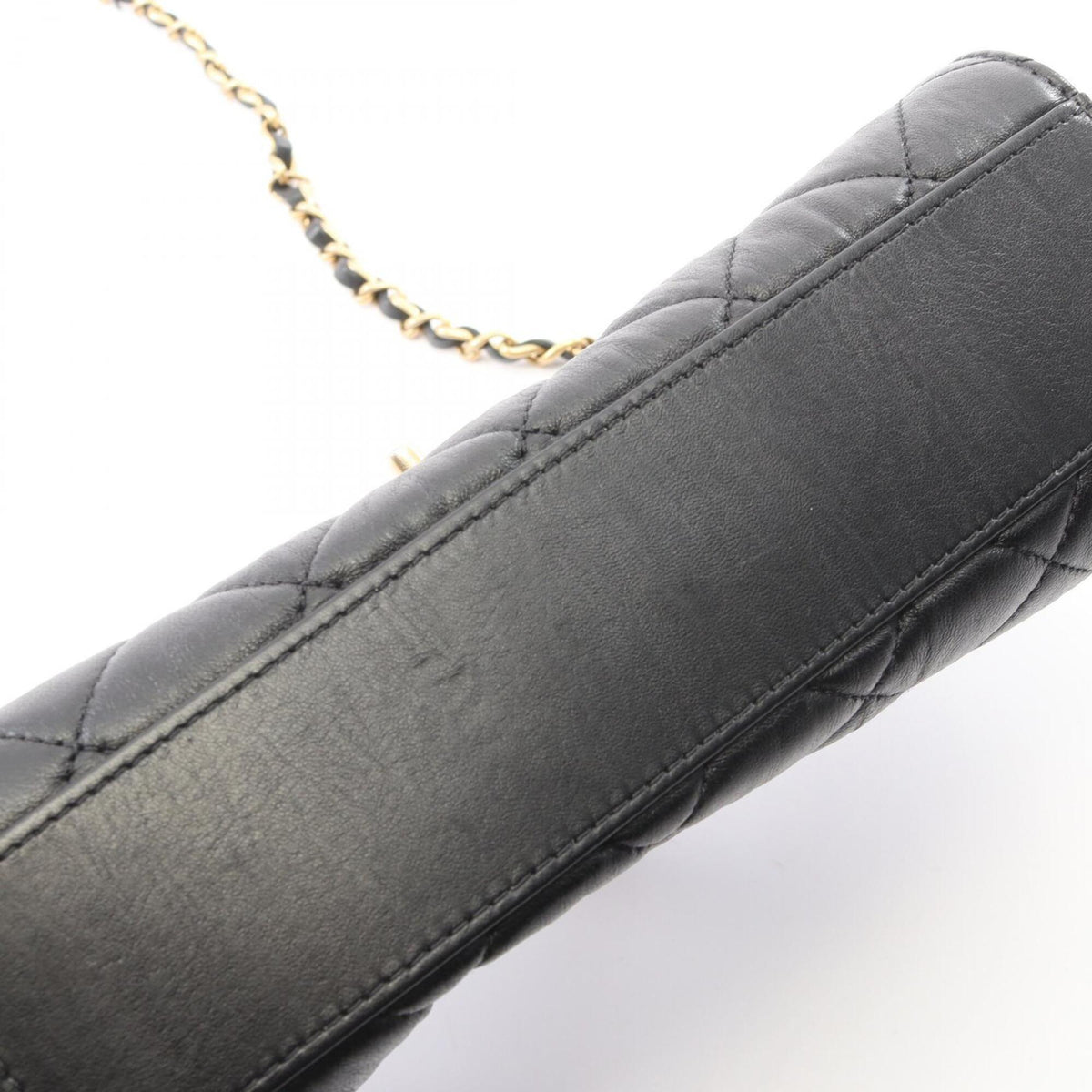 Chanel Black Leather Handbag Shoulder Bag (Pre-Owned)