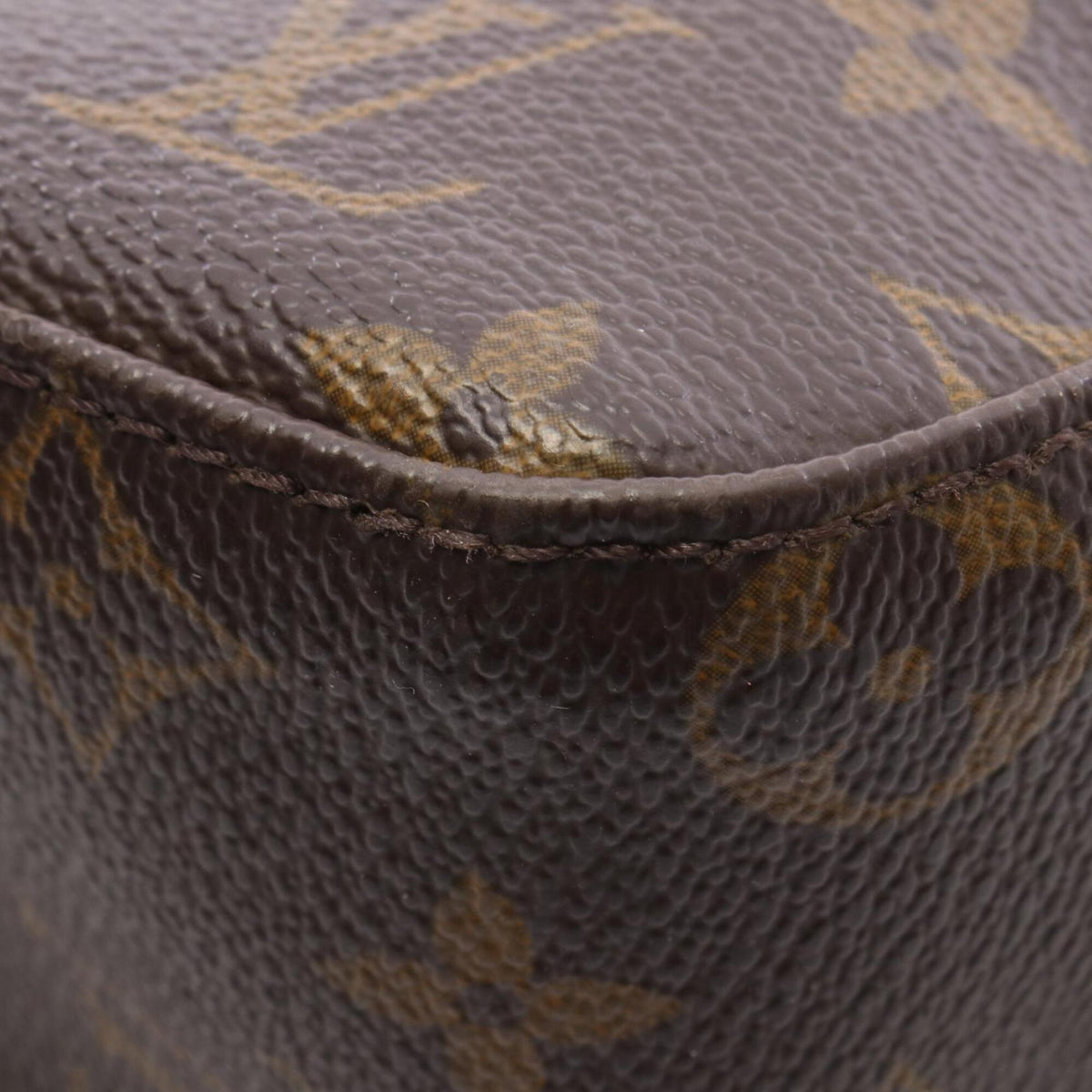 Louis Vuitton Brown Coated Canvas Leather Handbag Shoulder Bag (Pre-Owned)