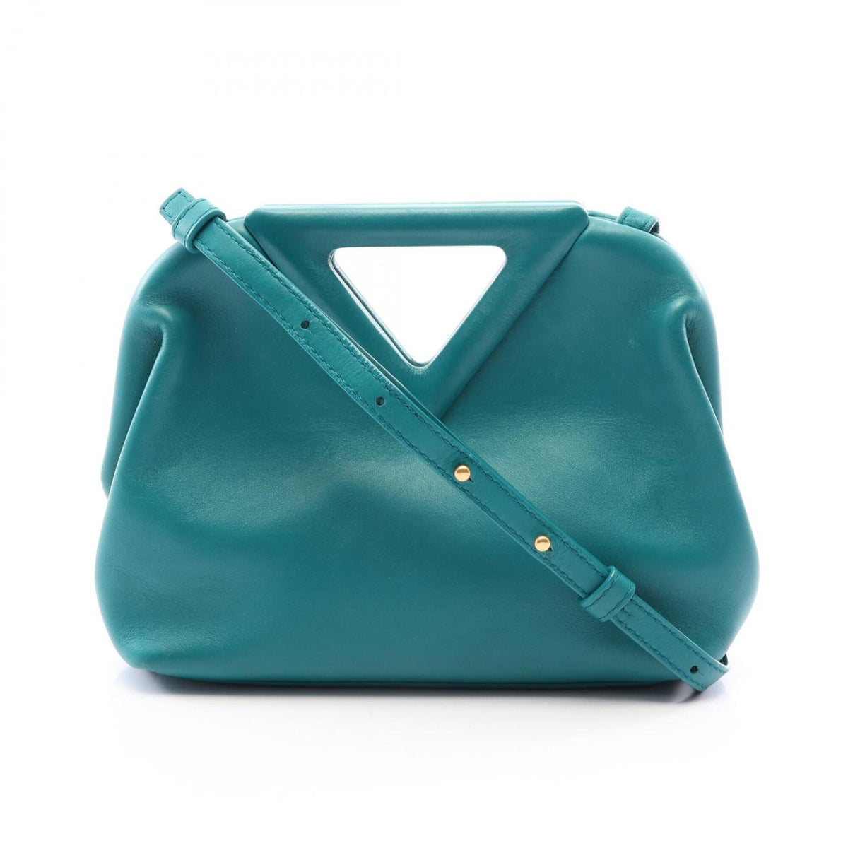 Bottega Veneta Green Leather Handbag Shoulder Bag (Pre-Owned)