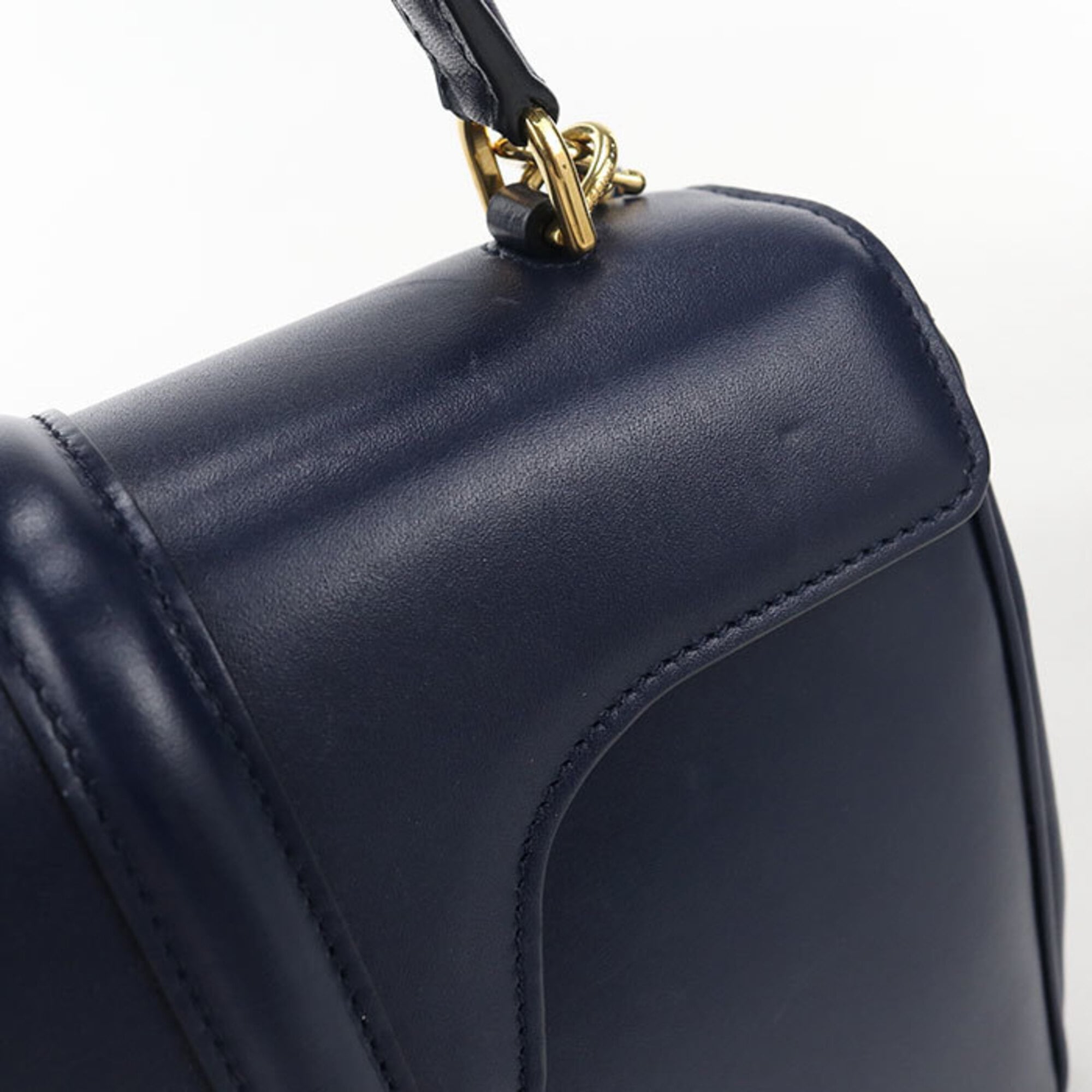 Celine Navy Leather Handbag (Pre-Owned)