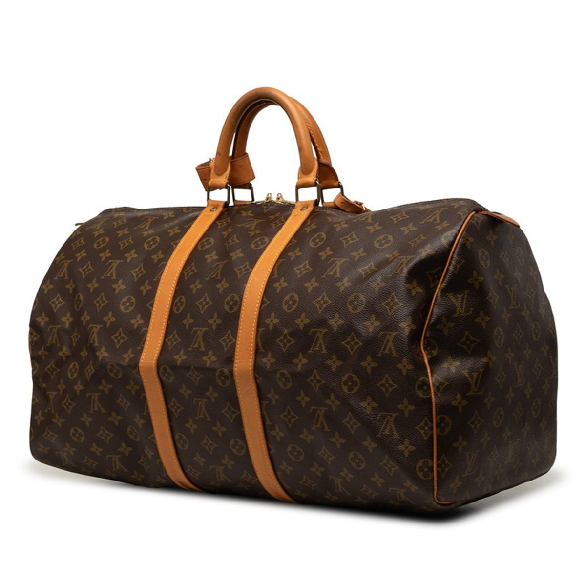 Louis Vuitton Brown Pvc Leather Boston Bag (Pre-Owned)