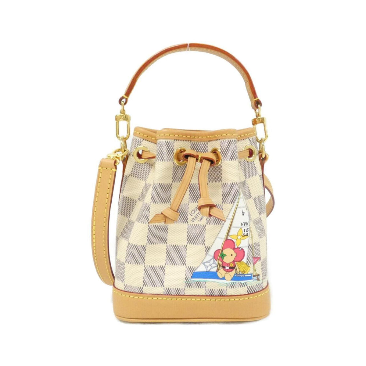 Louis Vuitton Azur White Coated Canvas Handbag (Pre-Owned)