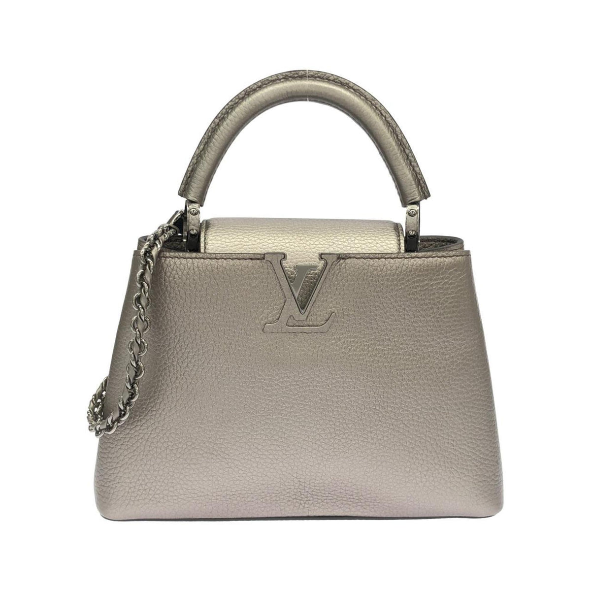 Louis Vuitton Beige Brown Leather Handbag (Pre-Owned)