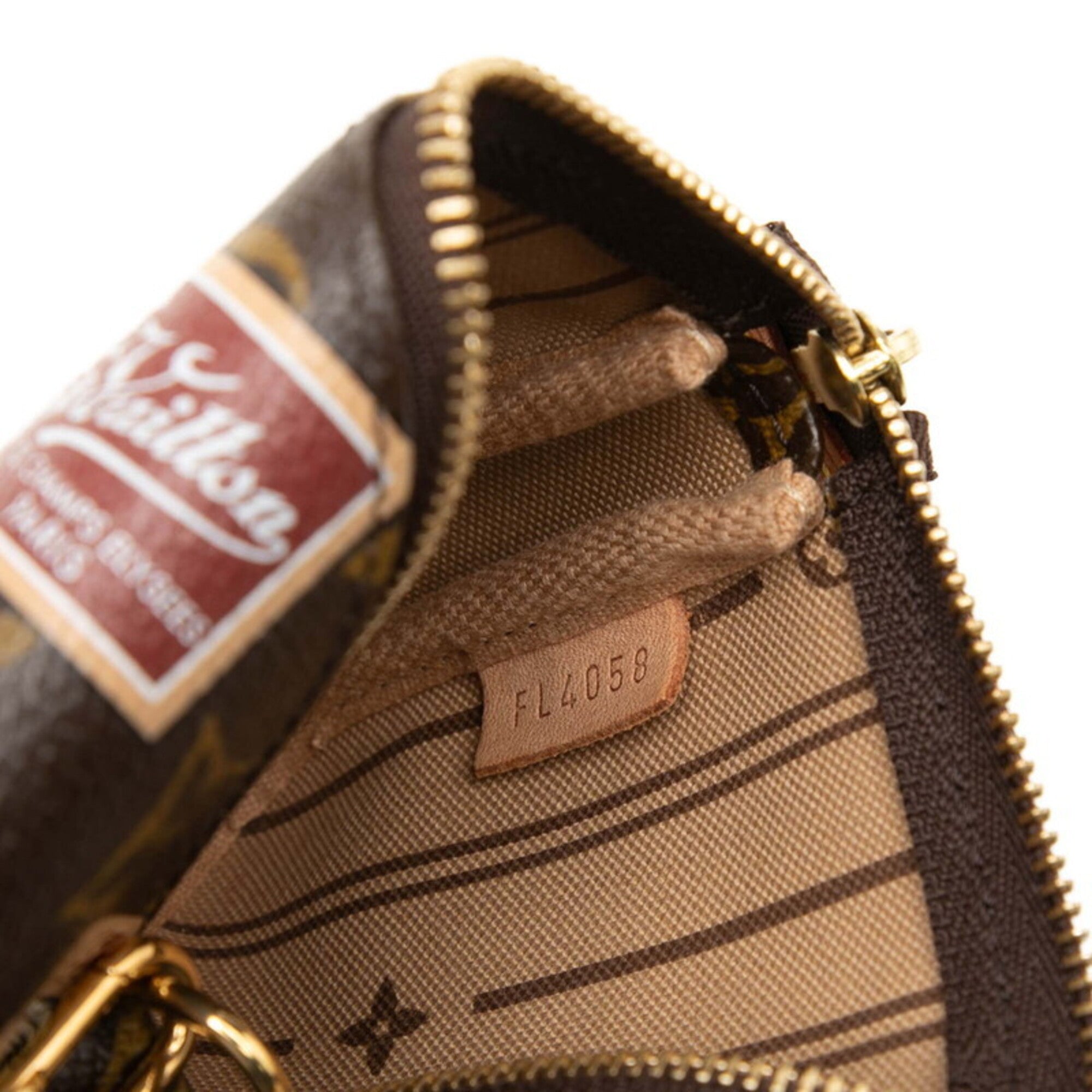 Louis Vuitton Brown Pvc Leather Handbag Pochette Pouch (Pre-Owned)