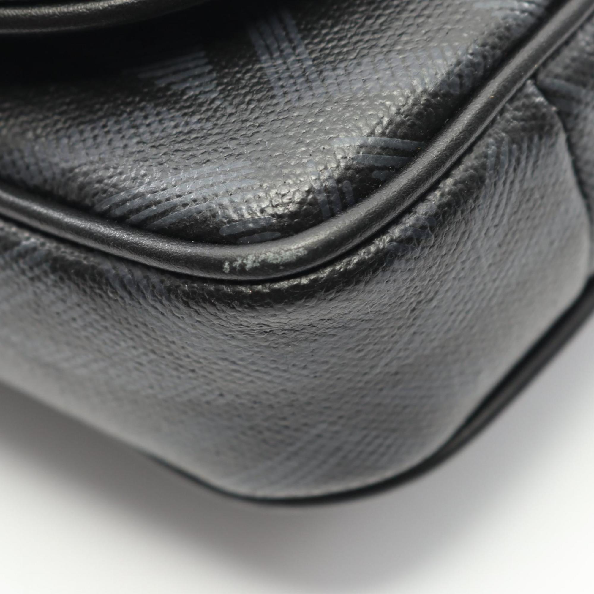 Christian Dior Black Coated Canvas Leather Shoulder Bag (Pre-Owned)