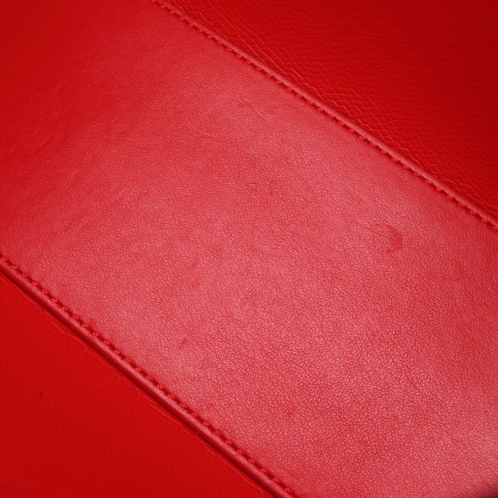 Christian Louboutin Black Red Color Leather Handbag (Pre-Owned)