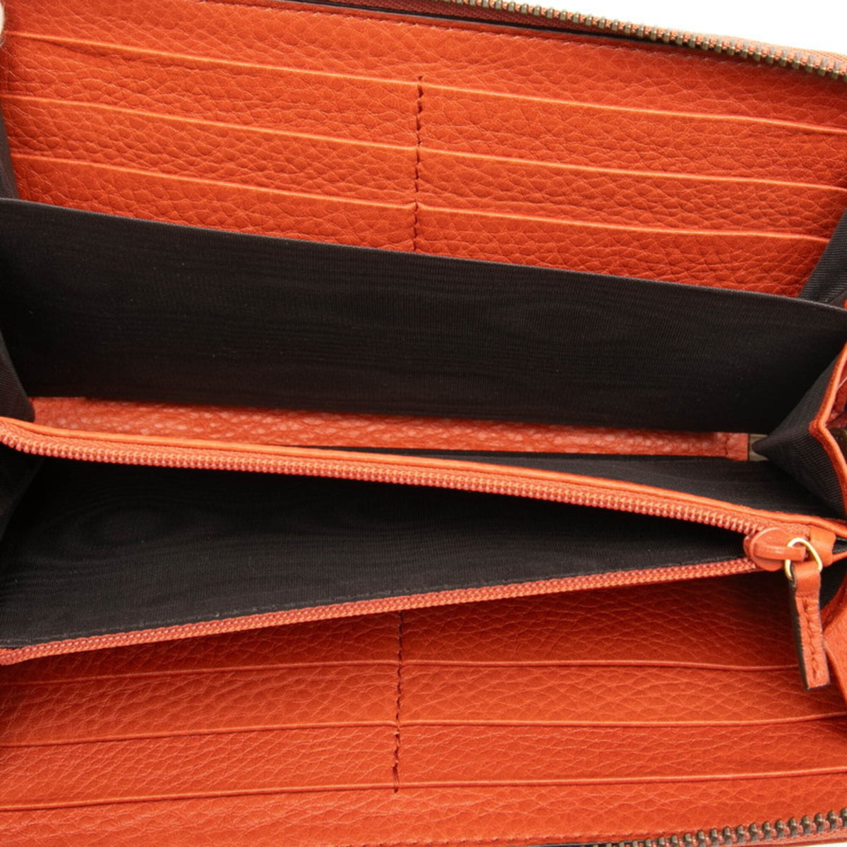 Gucci Orange Leather Long Wallet (Bi-Fold) (Pre-Owned)