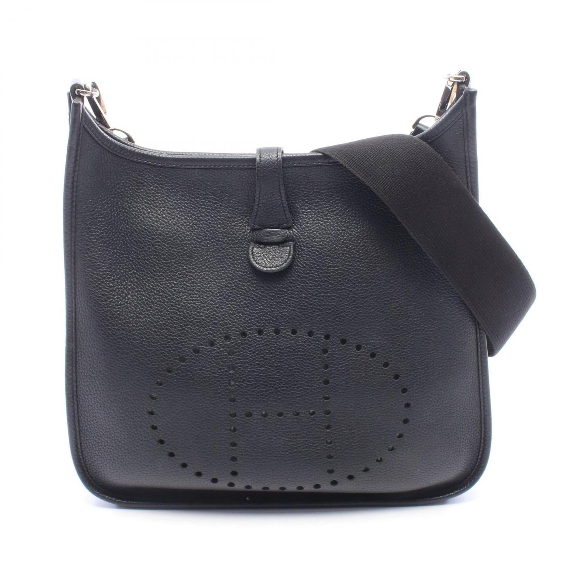 Hermes Black Taurillon Clemence Leather Handbag Shoulder Bag (Pre-Owned)