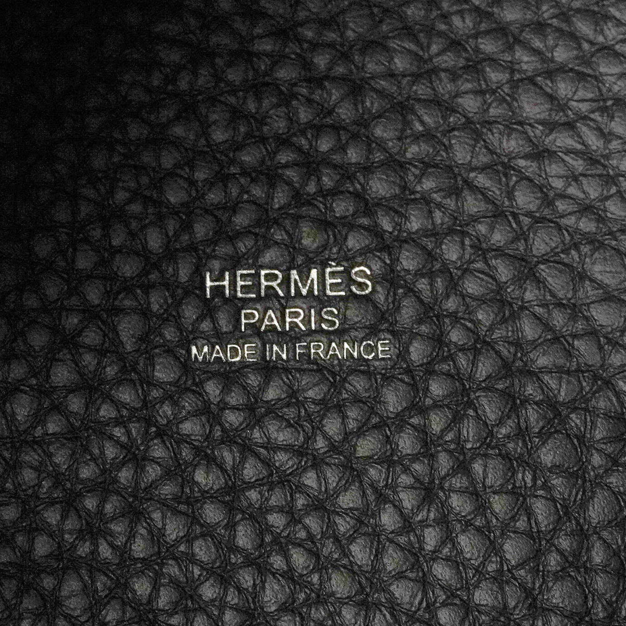 Hermes Black Taurillon Clemence Leather Handbag (Pre-Owned)