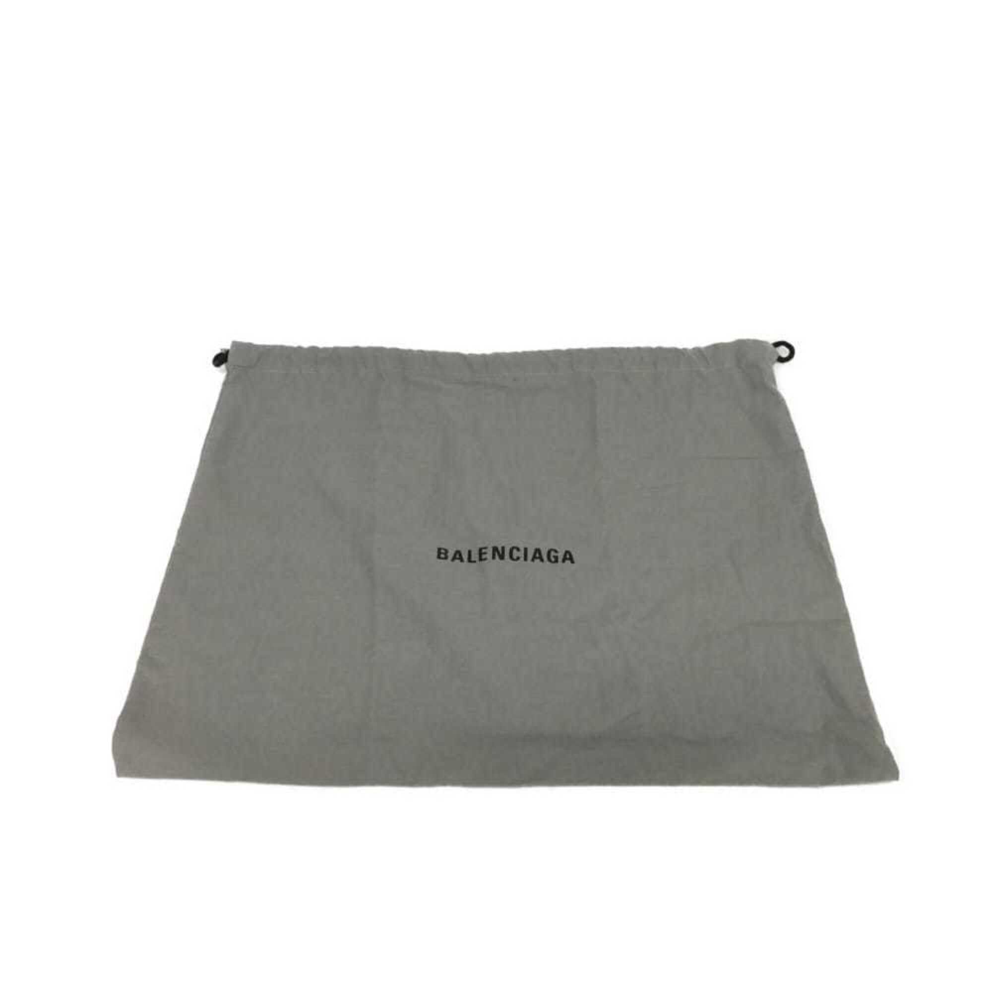 Balenciaga Beige Brown Coated Canvas Leather Clutch Bag Pouch (Pre-Owned)
