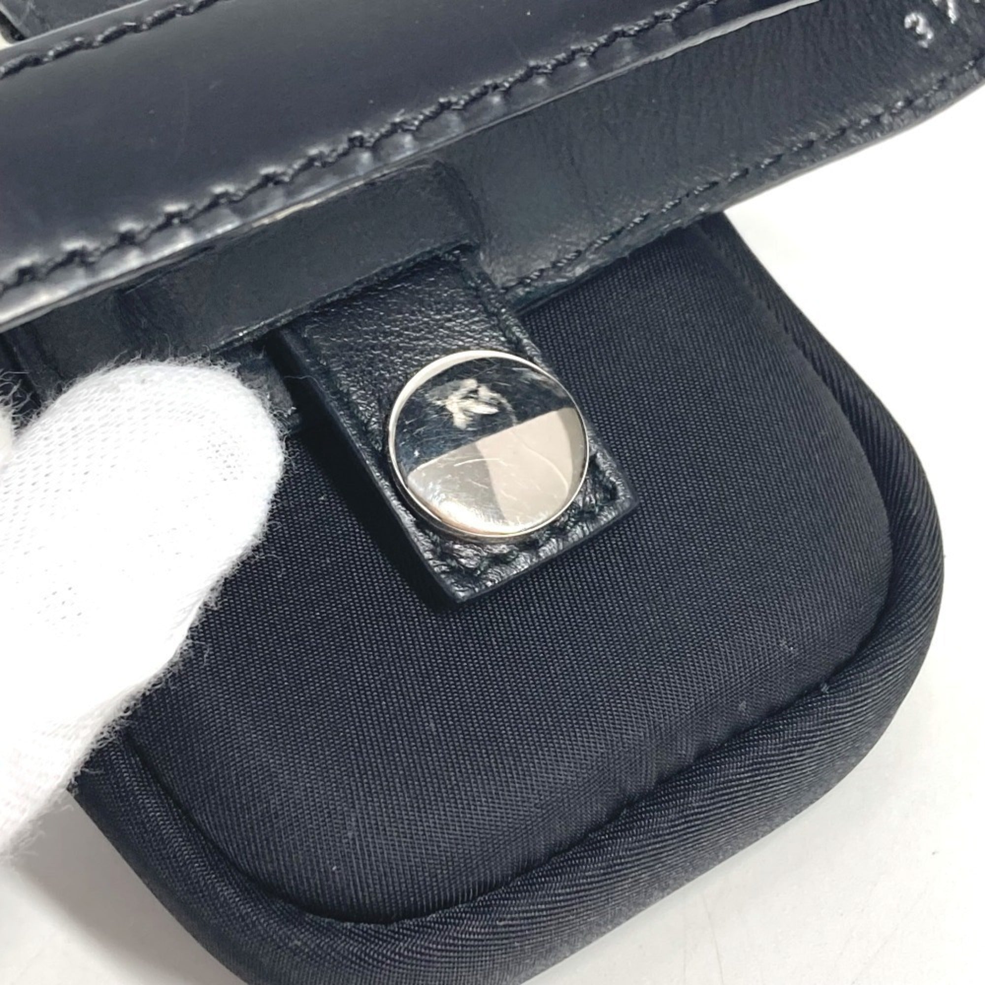 Prada Black Nylon Leather Fanny Pack Pouch (Pre-Owned)