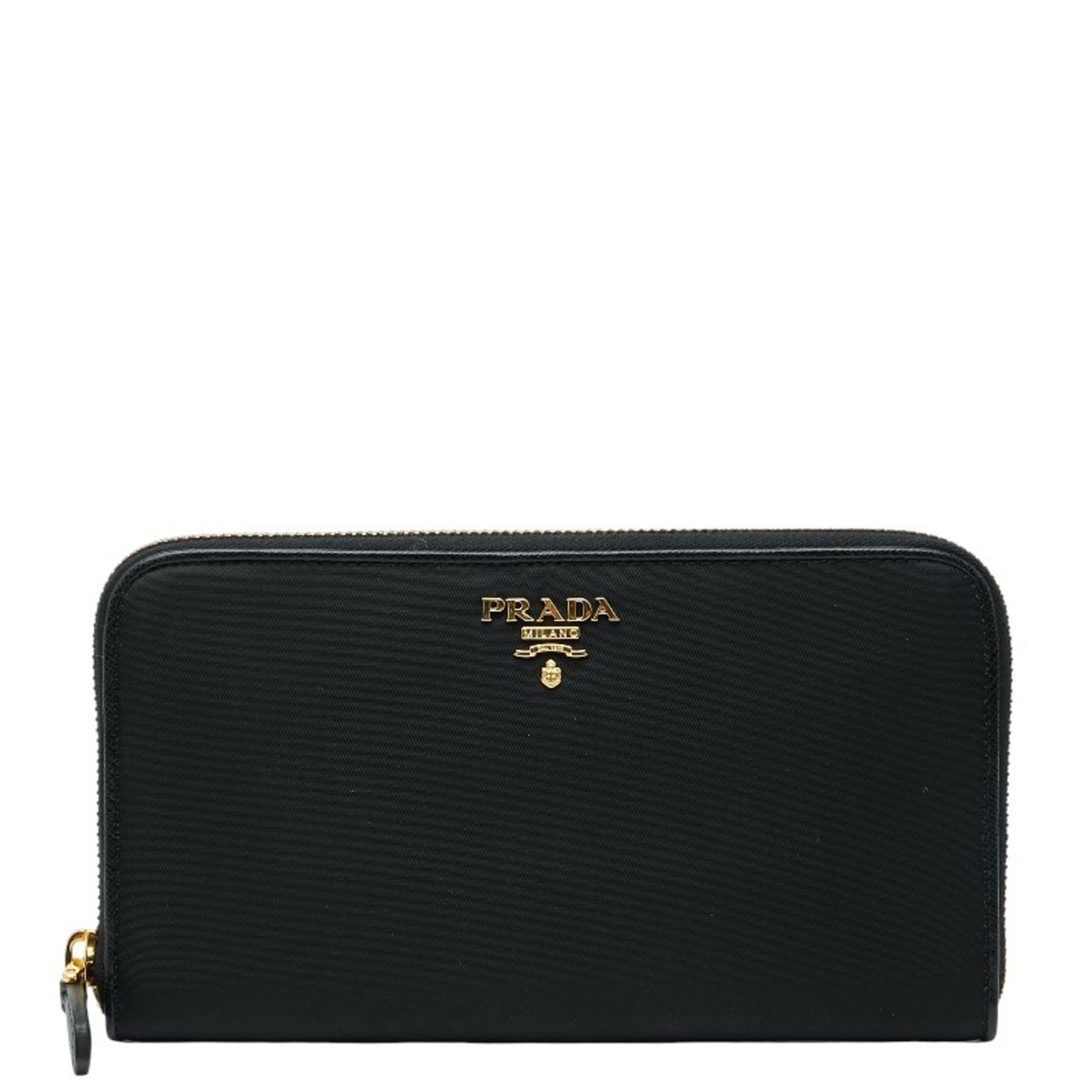 Prada Black Nylon Long Wallet (Bi-Fold) (Pre-Owned)