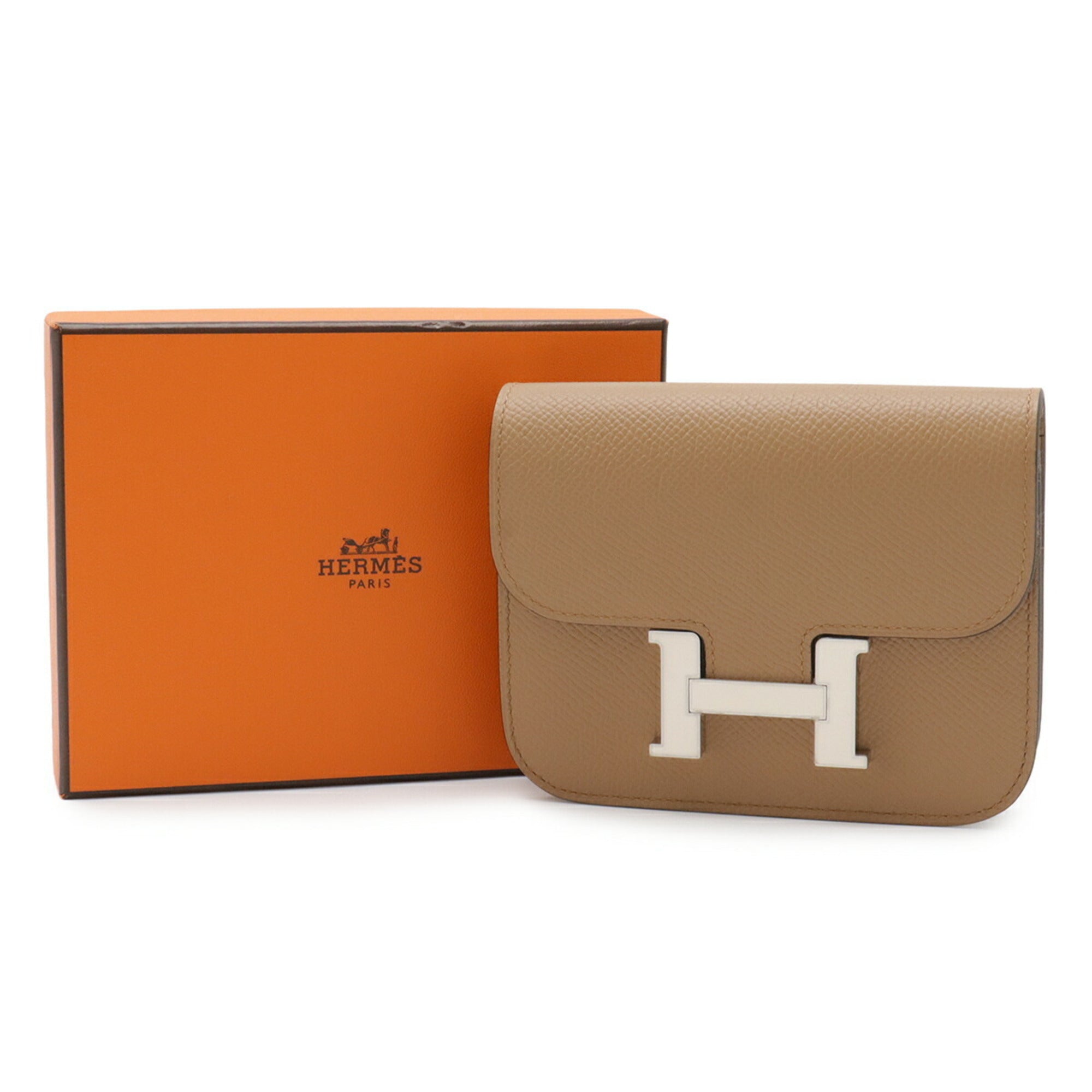Hermes Beige Brown Epsom Leather Wallet (Bi-Fold) (Pre-Owned)