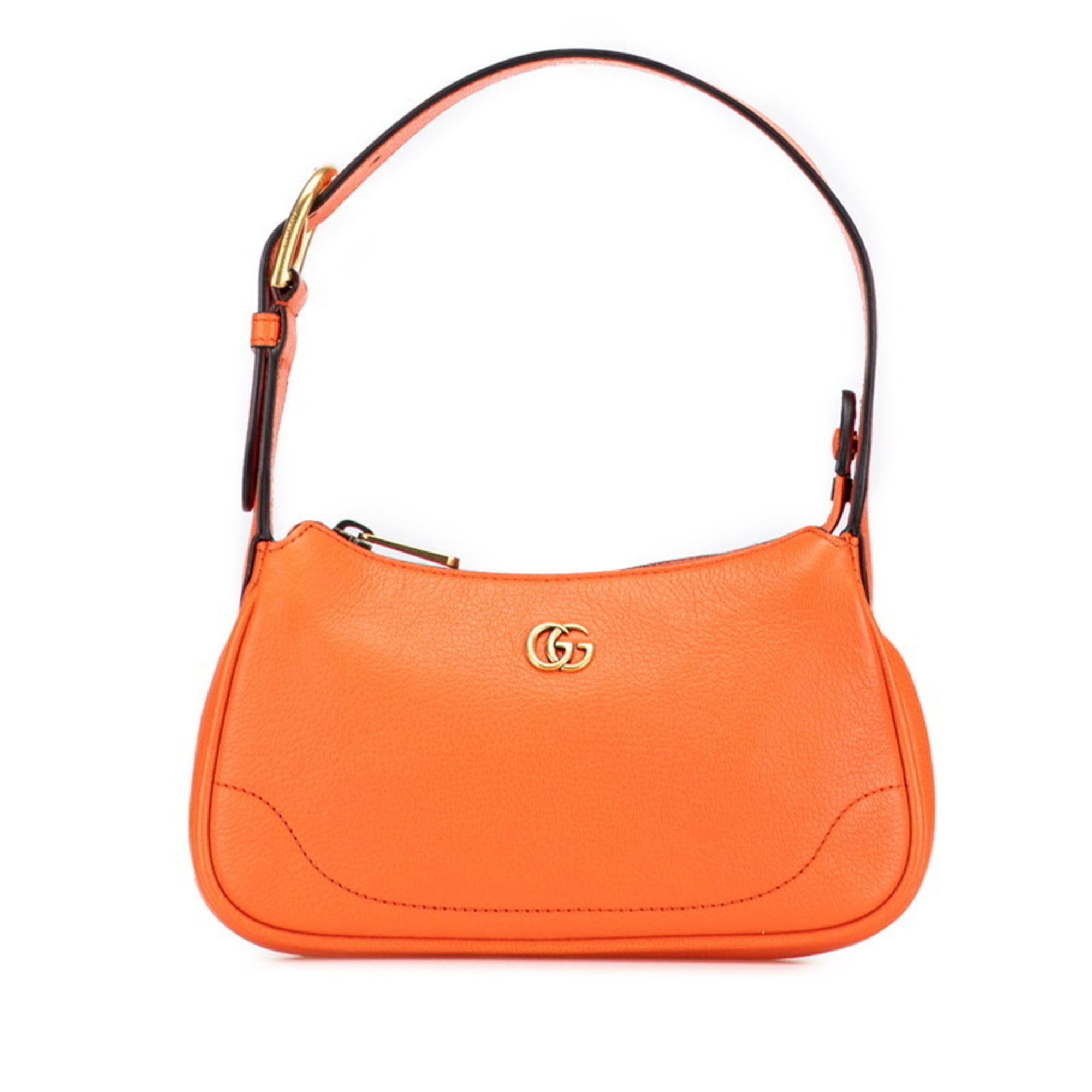 Gucci Gg Marmont Orange Leather Handbag Shoulder Bag (Pre-Owned)