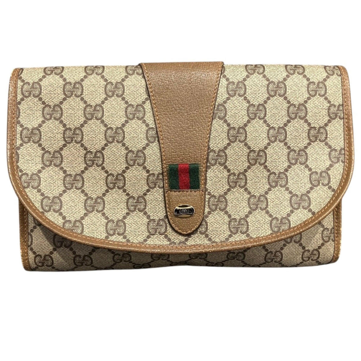 Gucci Beige Pvc Leather Clutch Bag (Pre-Owned)