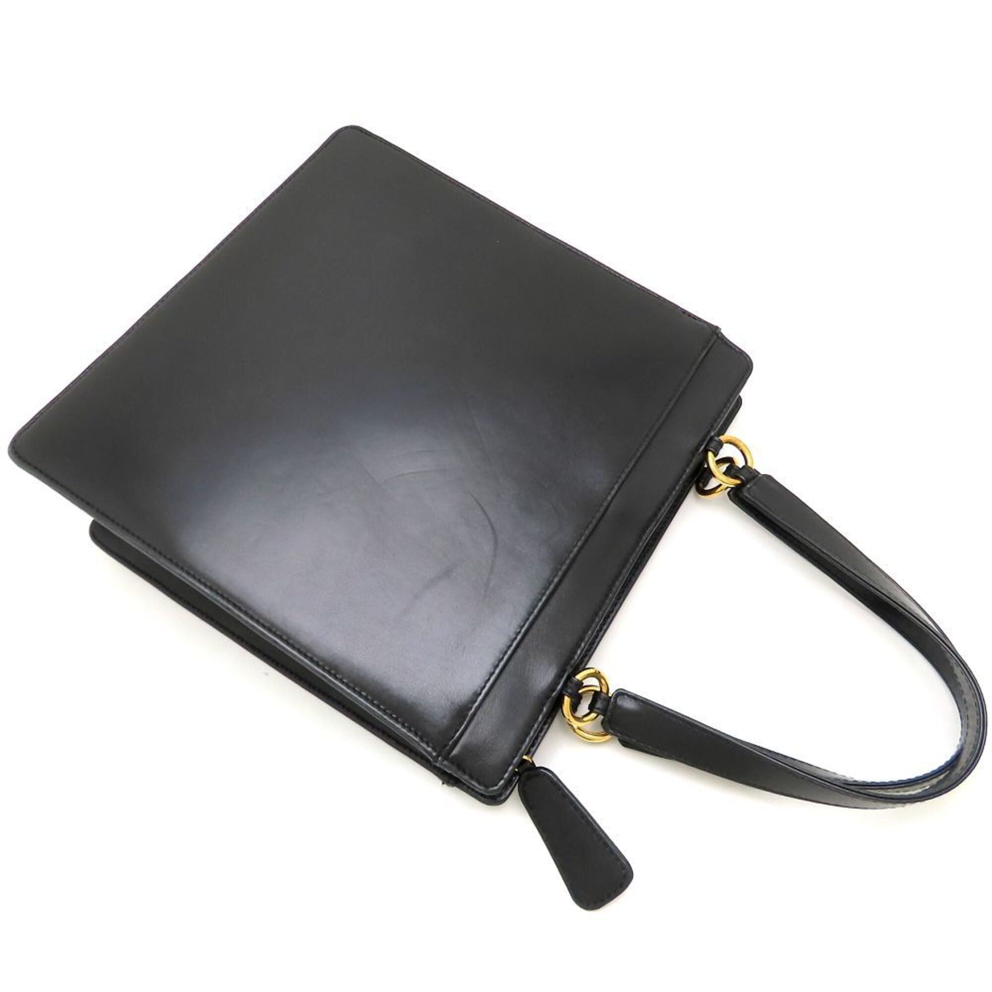 Chanel Black Leather Handbag Tote Bag (Pre-Owned)