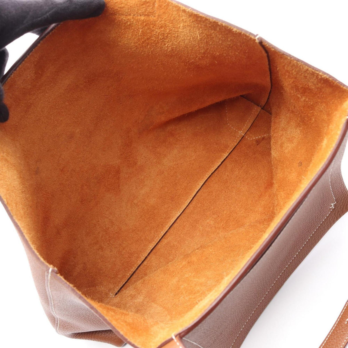 Hermes Brown Taurillon Clemence Leather Handbag Tote Bag (Pre-Owned)