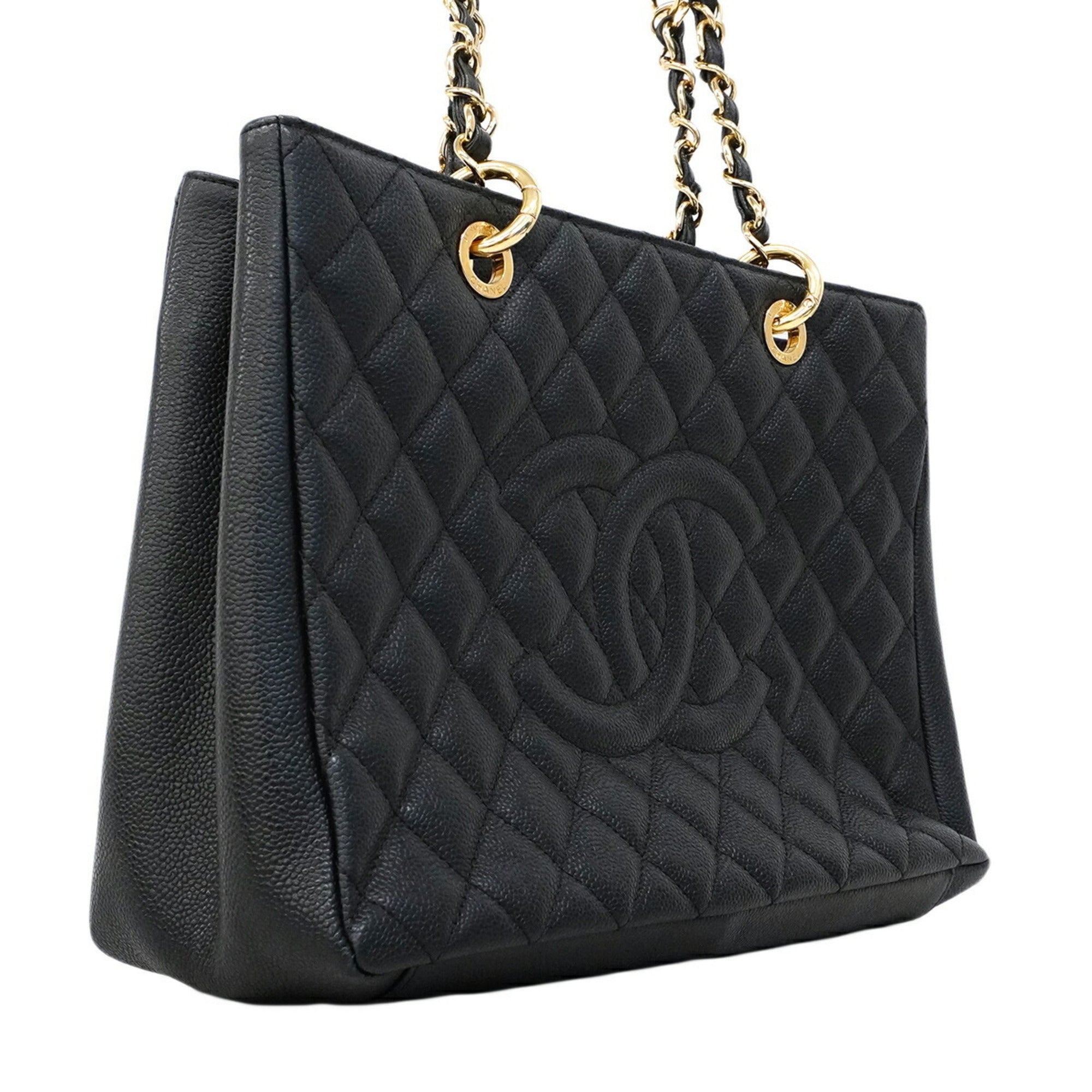 Chanel Black Grained Calfskin Tote Bag (Pre-Owned)