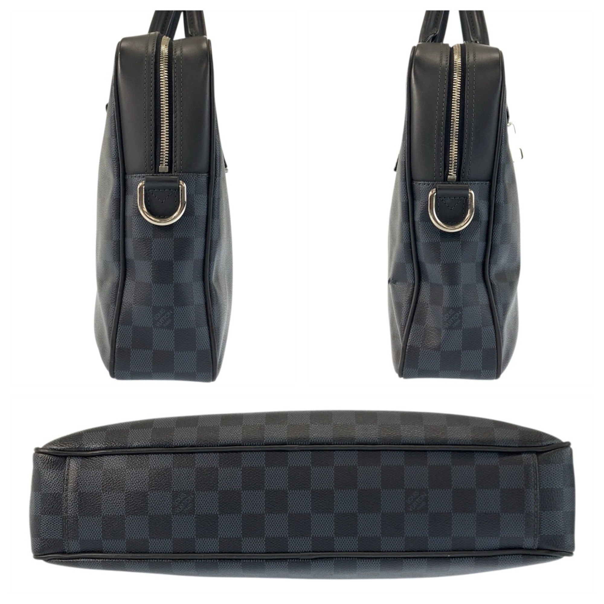 Louis Vuitton Black Navy Pvc Leather Briefcase (Pre-Owned)
