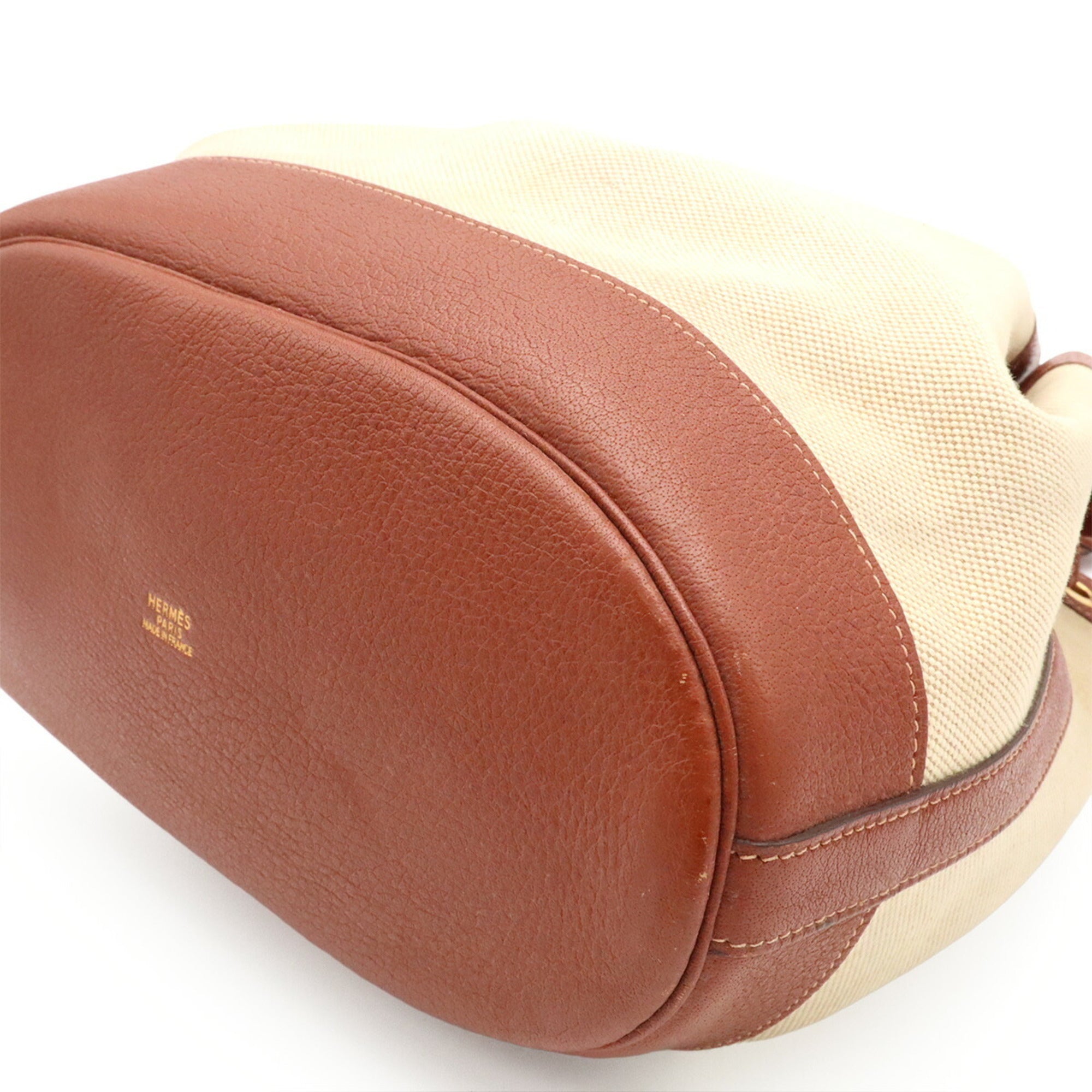 Hermes Beige Brown Toile H Handbag Shoulder Bag (Pre-Owned)