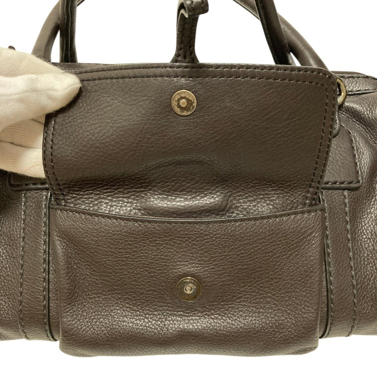 Tod's Brown Leather Boston Bag Handbag (Pre-Owned)