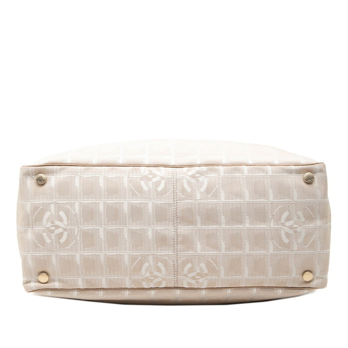 Chanel Beige Nylon Leather Handbag Tote Bag (Pre-Owned)