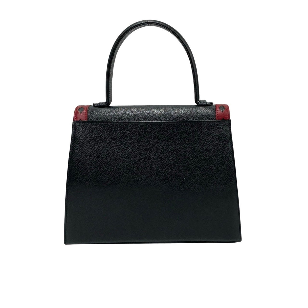 Yves Saint Laurent Black Red Color Leather Handbag Shoulder Bag (Pre-Owned)