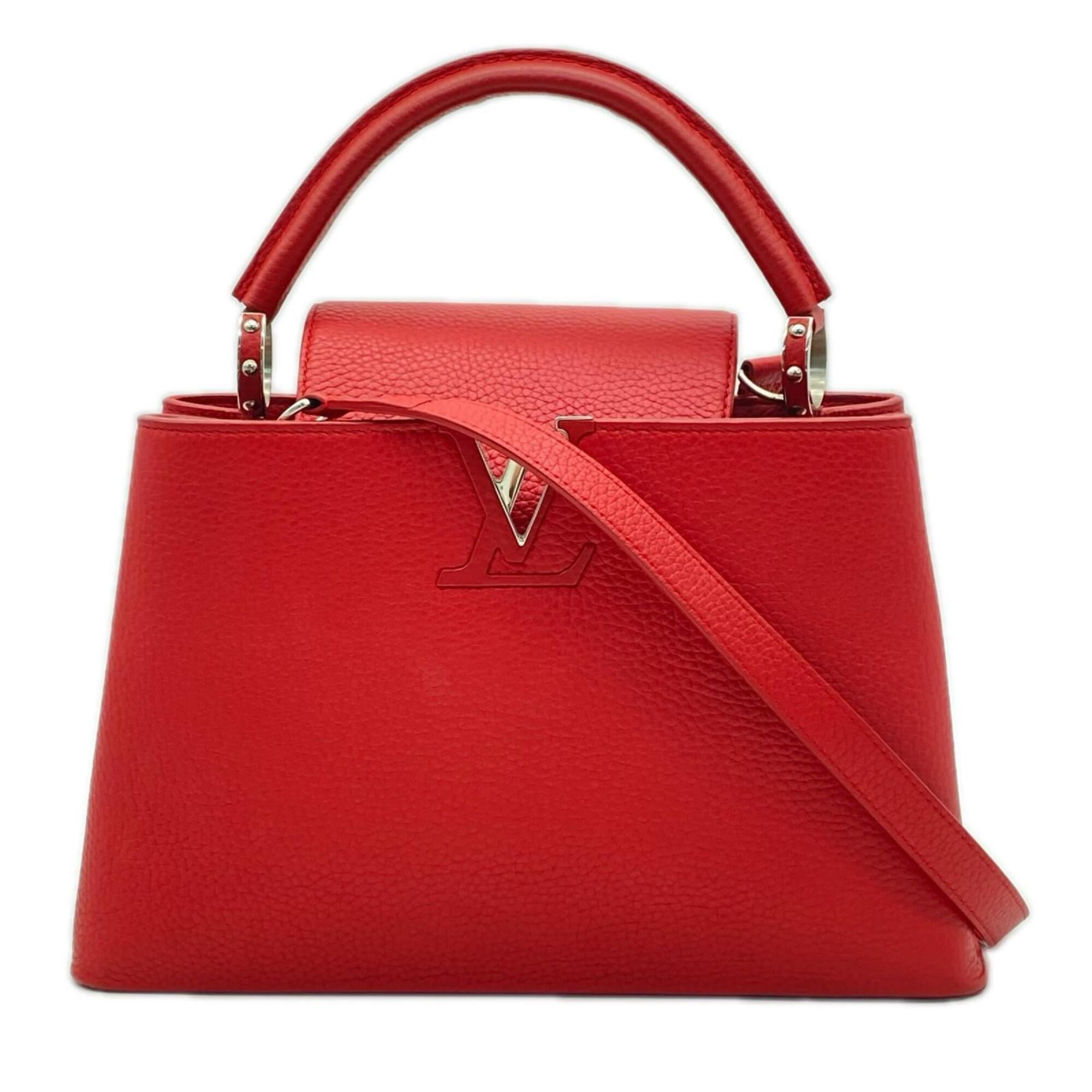 Louis Vuitton Red Color Leather Handbag Shoulder Bag (Pre-Owned)