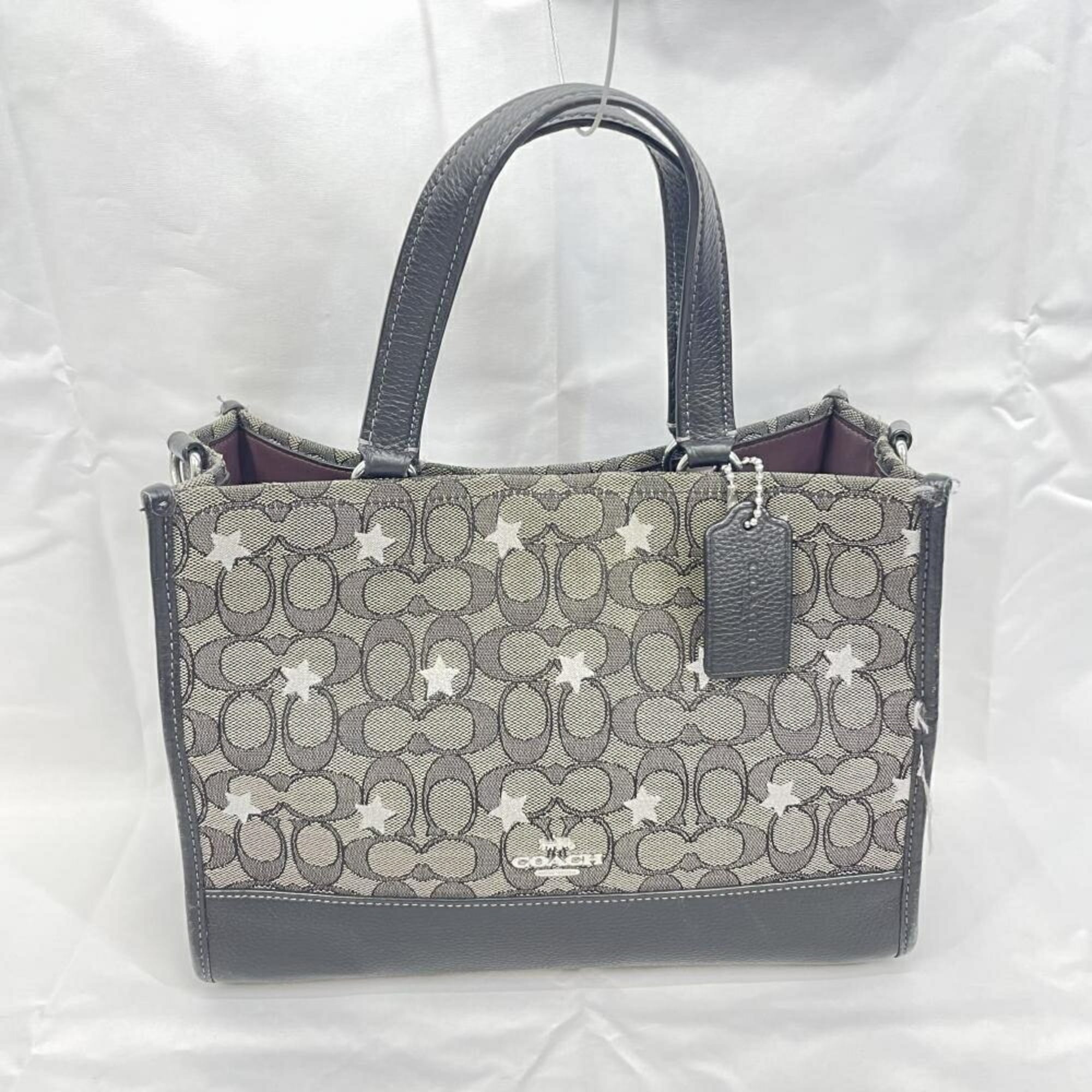 Coach Silver Signature Line Tote Bag (Pre-Owned)