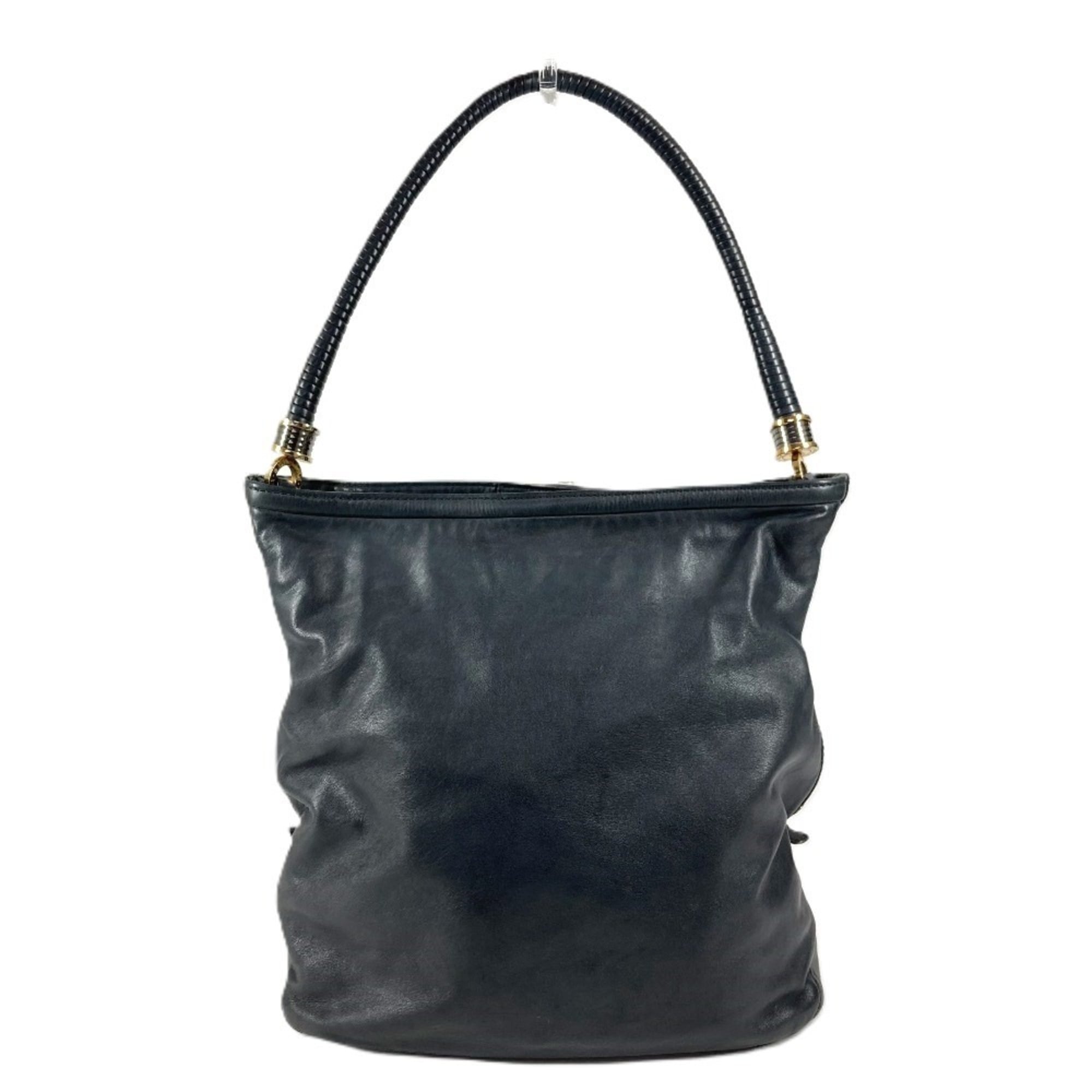 Bvlgari B.Zero1 Navy Leather Shoulder Bag Tote Bag (Pre-Owned)