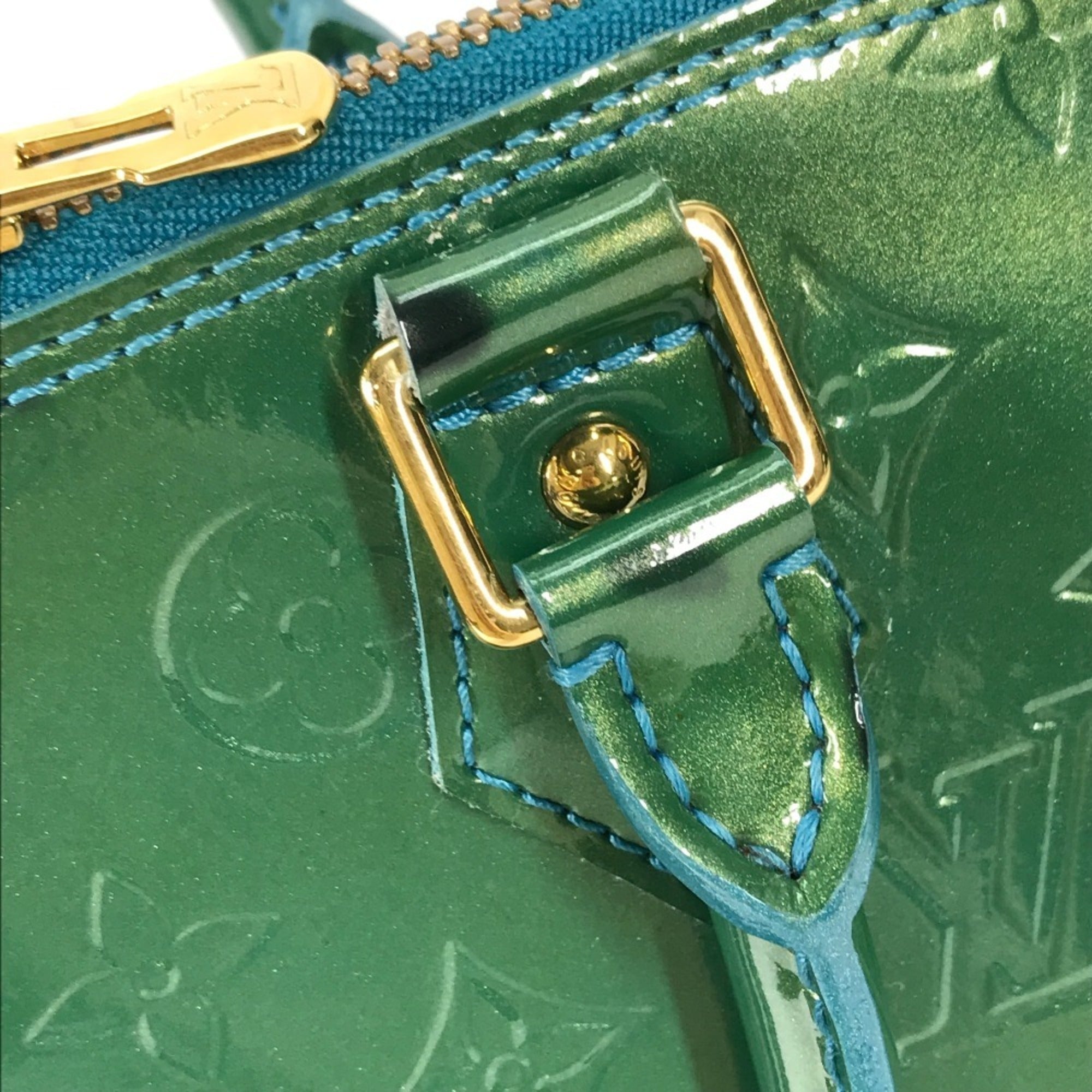 Louis Vuitton Vernis Blue Galactic Green Monogram Vernis Handbag Tote Bag (Pre-Owned)