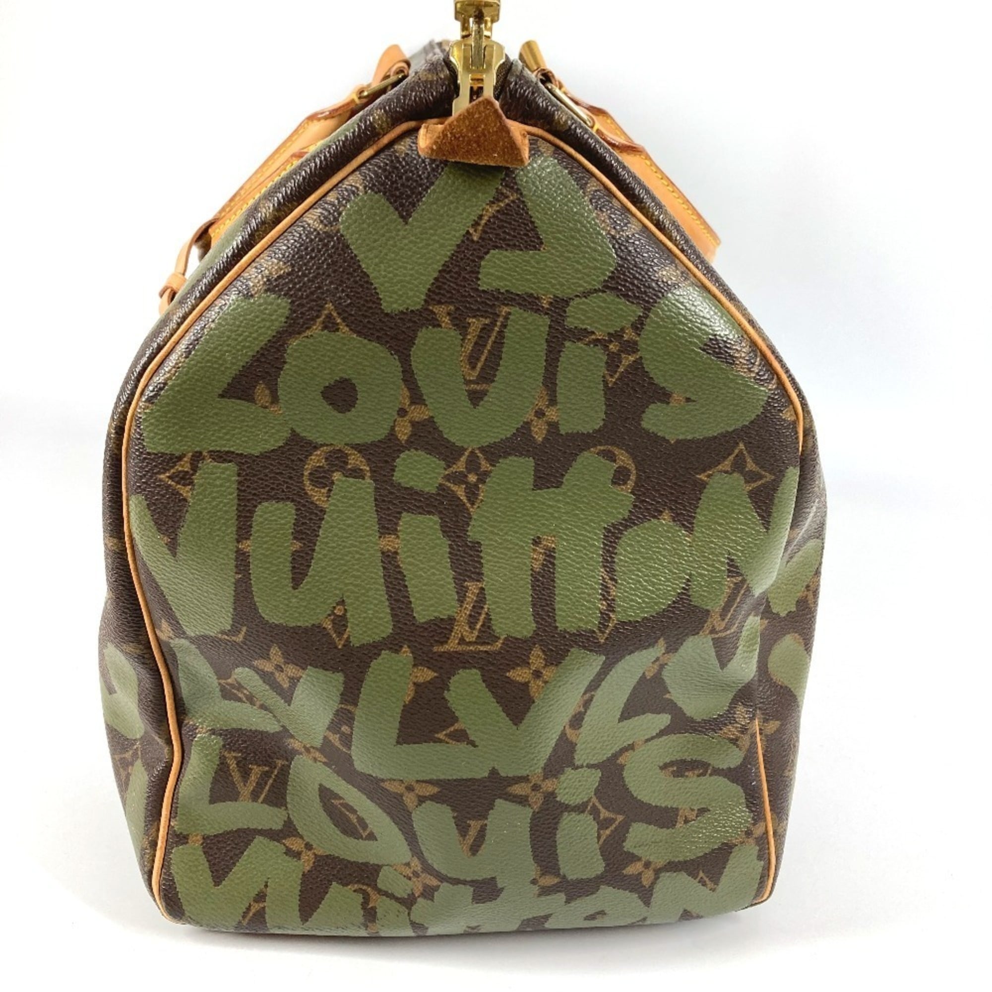 Louis Vuitton Monogram Graffiti Brown Khaki Monogram Graffiti Boston Bag Handbag (Pre-Owned)