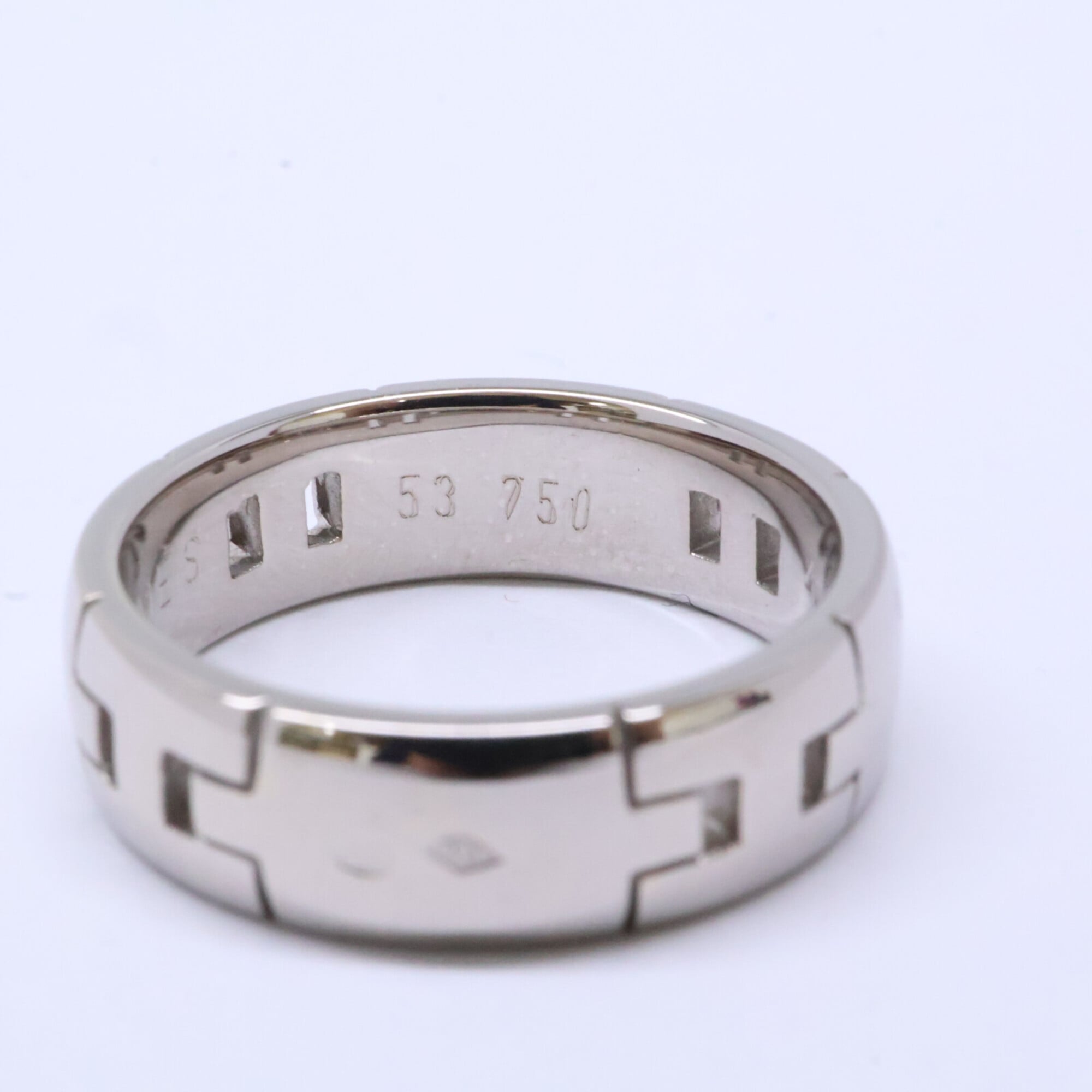 Hermes White White Gold (18K) Band Ring (Pre-Owned)
