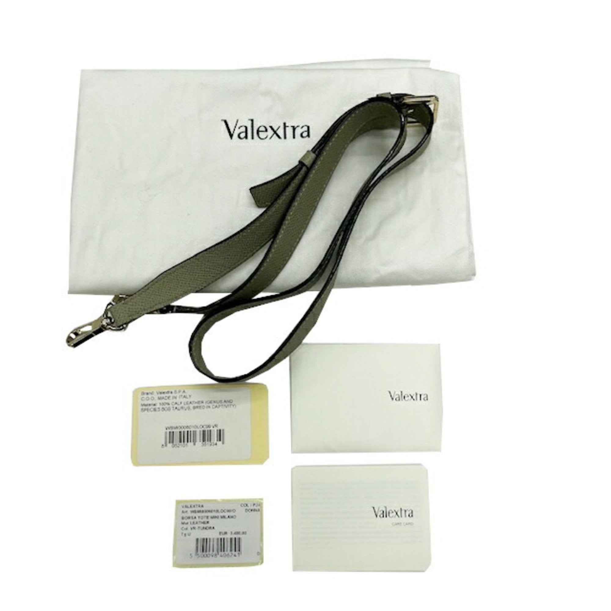 Valextra Green Leather Handbag Shoulder Bag (Pre-Owned)