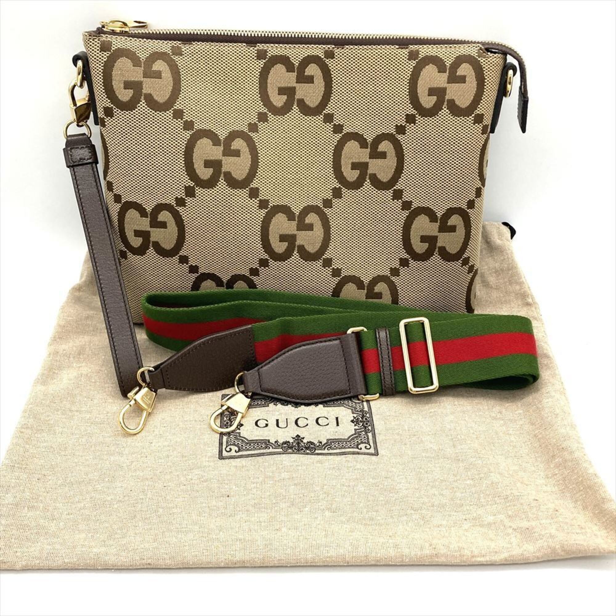 Gucci Beige Gg Canvas Canvas Shoulder Bag (Pre-Owned)