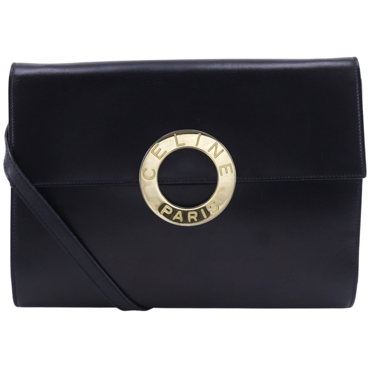 Celine Black Leather Clutch Bag Shoulder Bag (Pre-Owned)