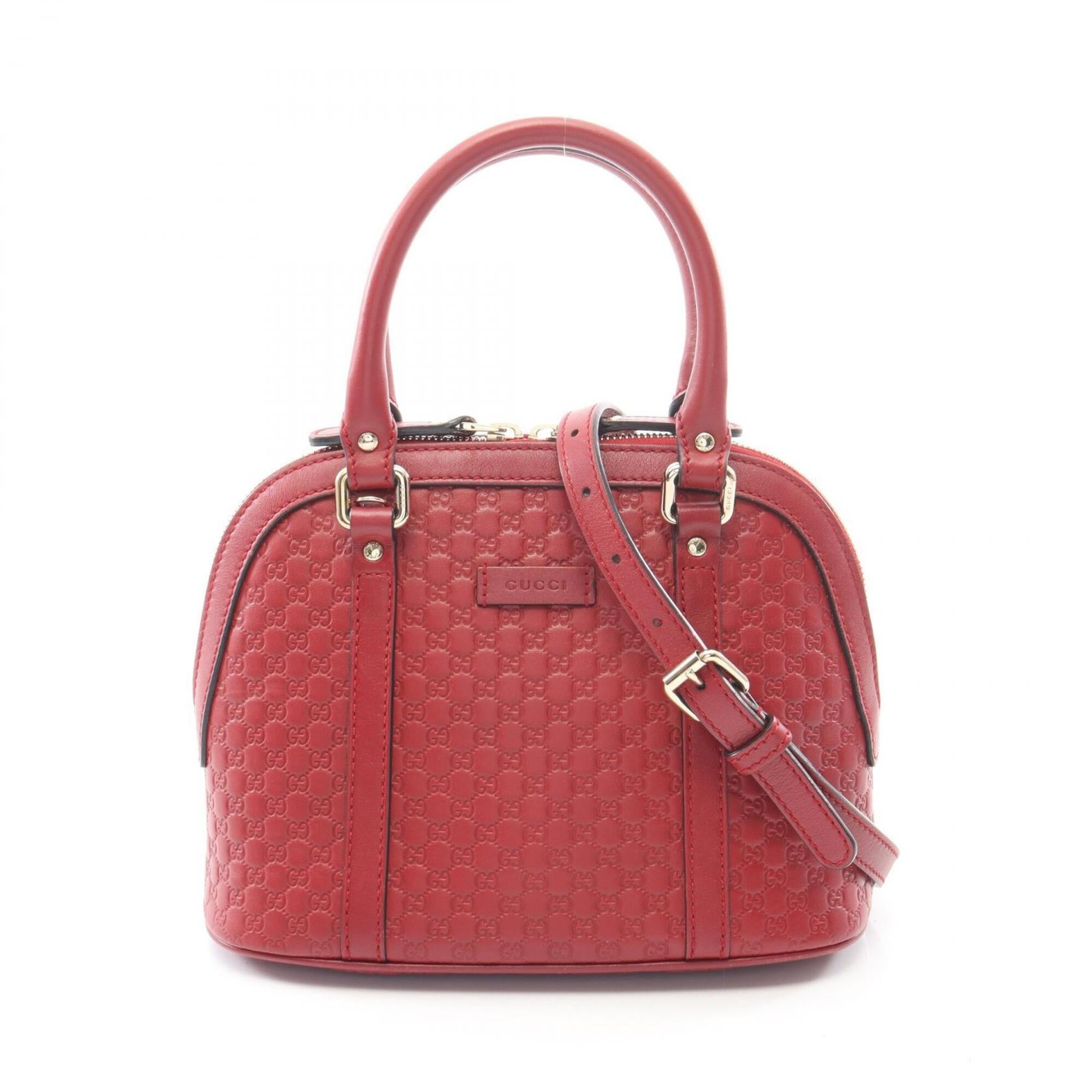 Gucci Red Color Leather Handbag (Pre-Owned)