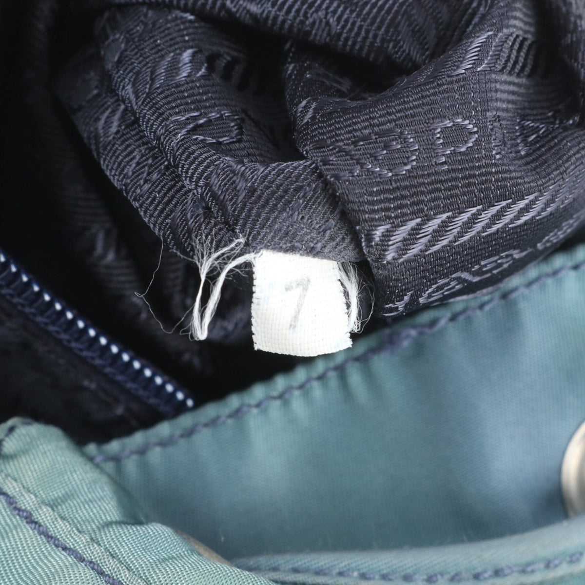 Prada Blue Leather Nylon Backpack Shoulder Bag (Pre-Owned)