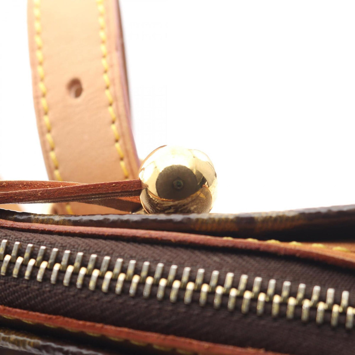 Louis Vuitton Brown Monogram Coated Canvas Leather Handbag Tote Bag (Pre-Owned)