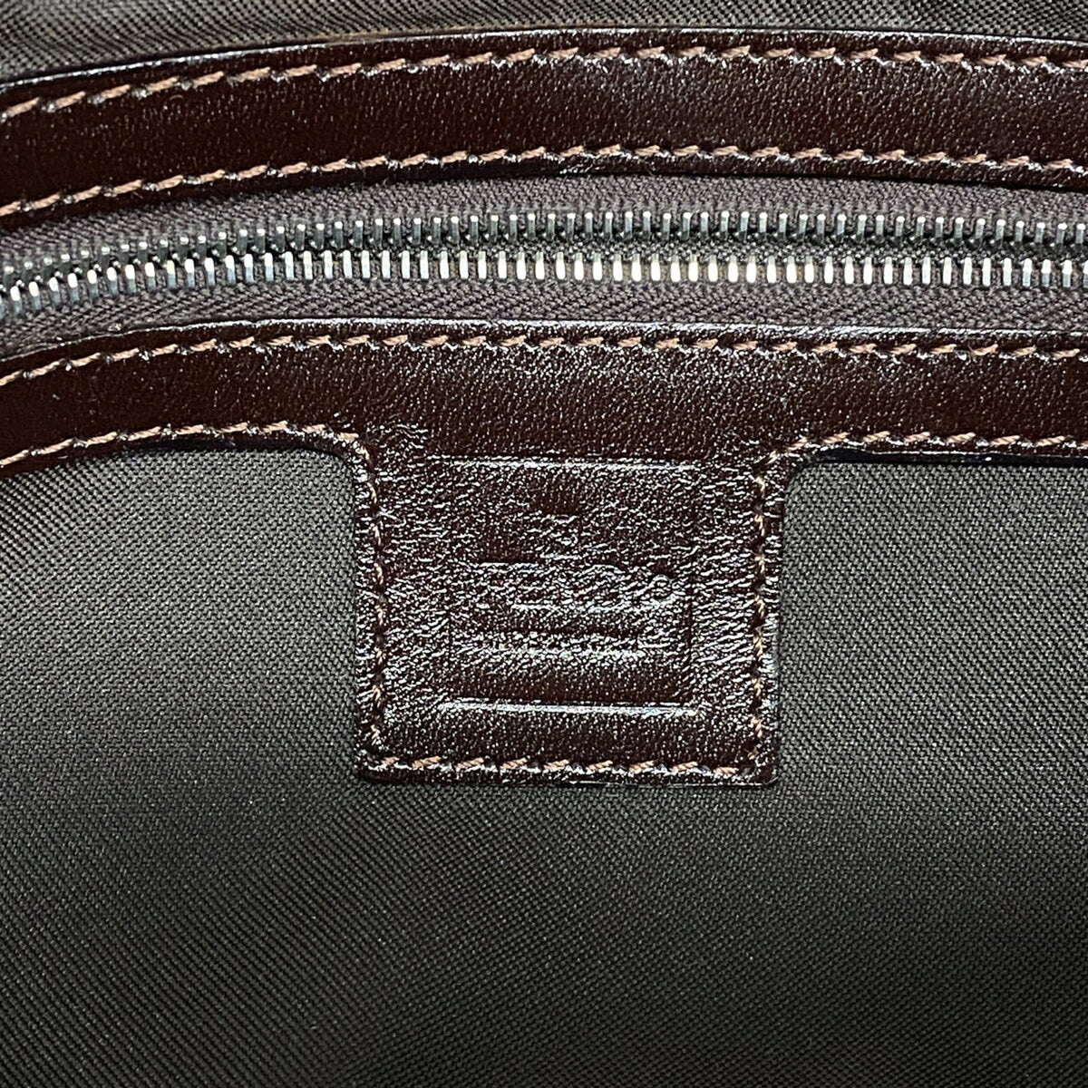 Fendi Brown Nylon Canvas Handbag (Pre-Owned)