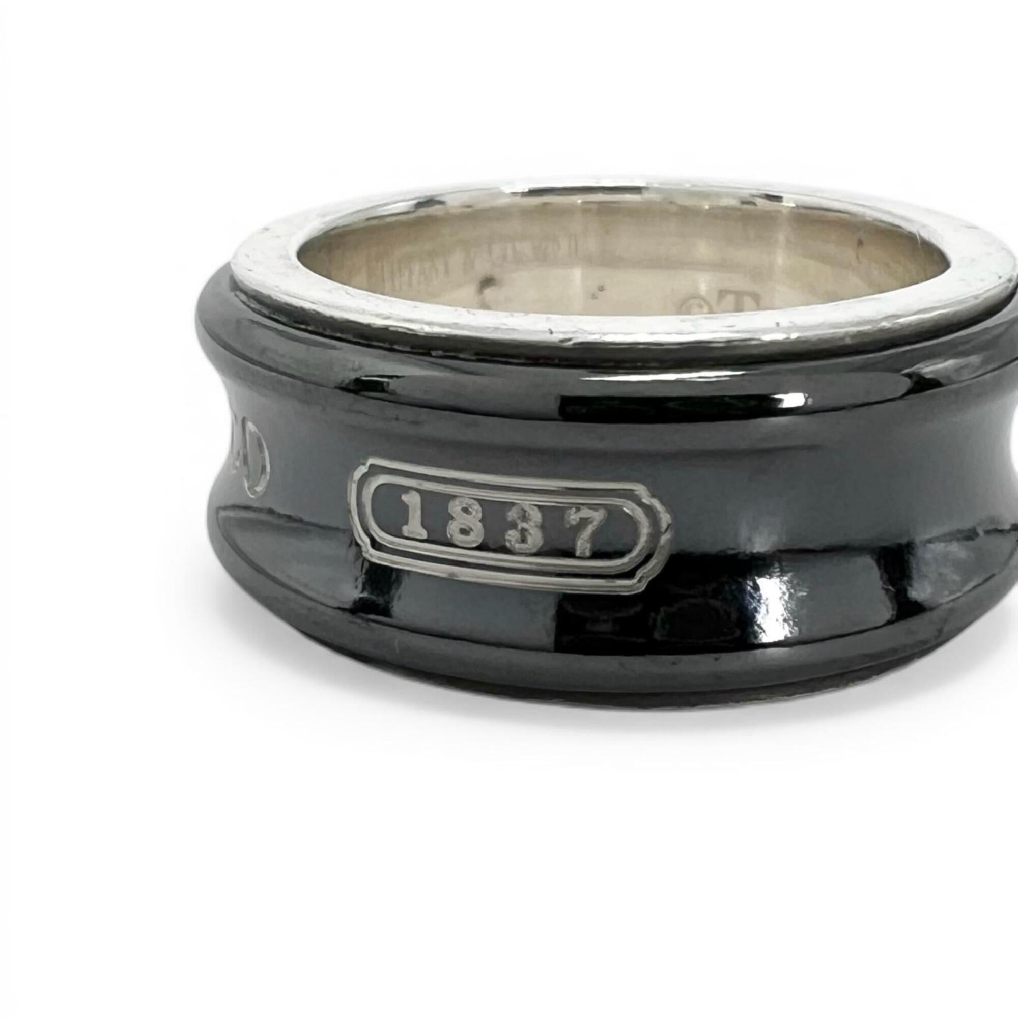Tiffany Silver Black Silver 925 Titanium Band Ring (Pre-Owned)
