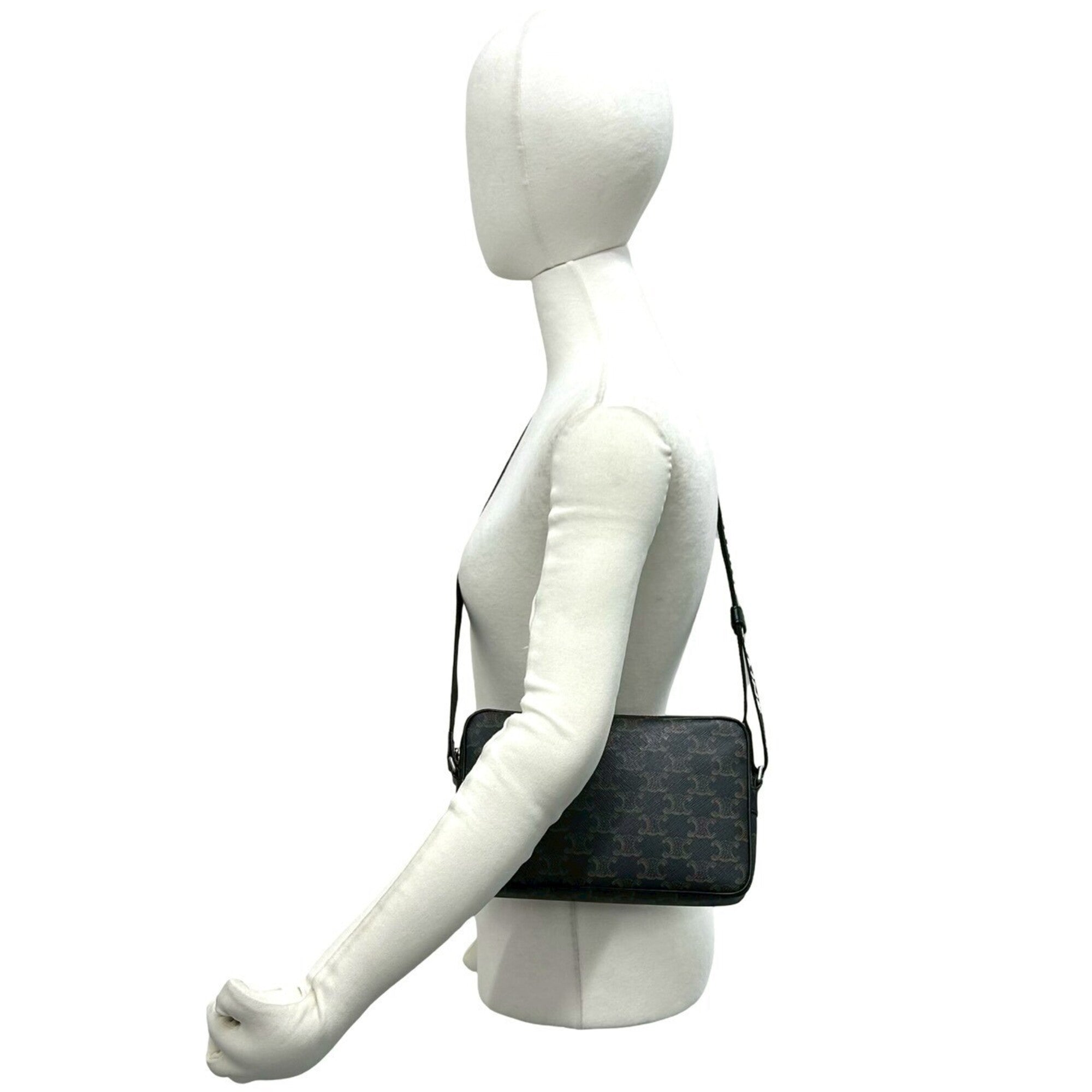 Celine Black Leather Pvc Shoulder Bag (Pre-Owned)