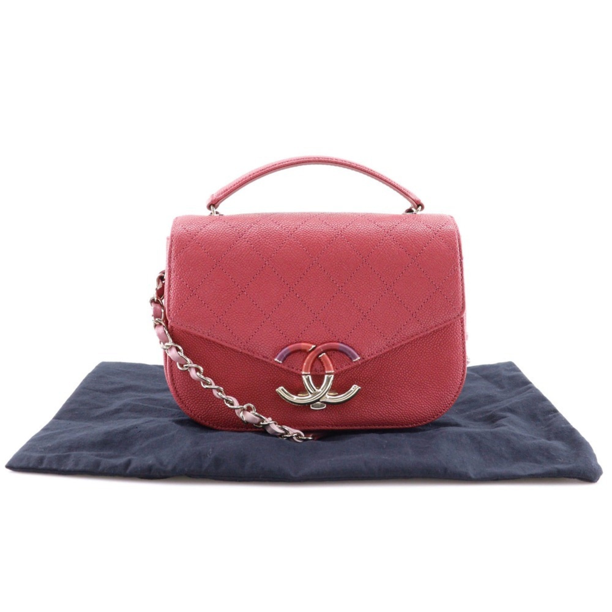 Chanel Pink Caviar Leather Handbag (Pre-Owned)