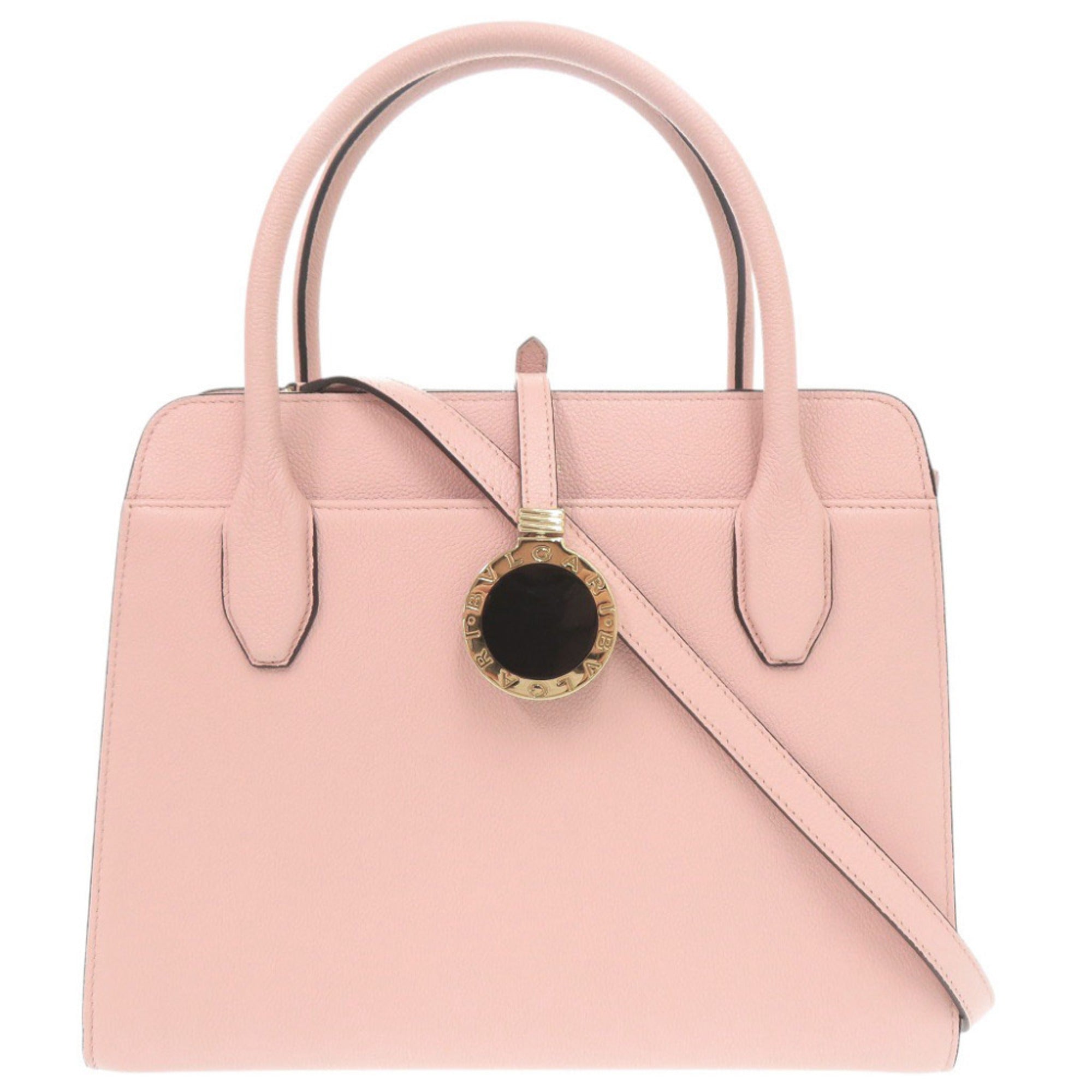 Bvlgari Pink Leather Handbag Shoulder Bag Tote Bag (Pre-Owned)