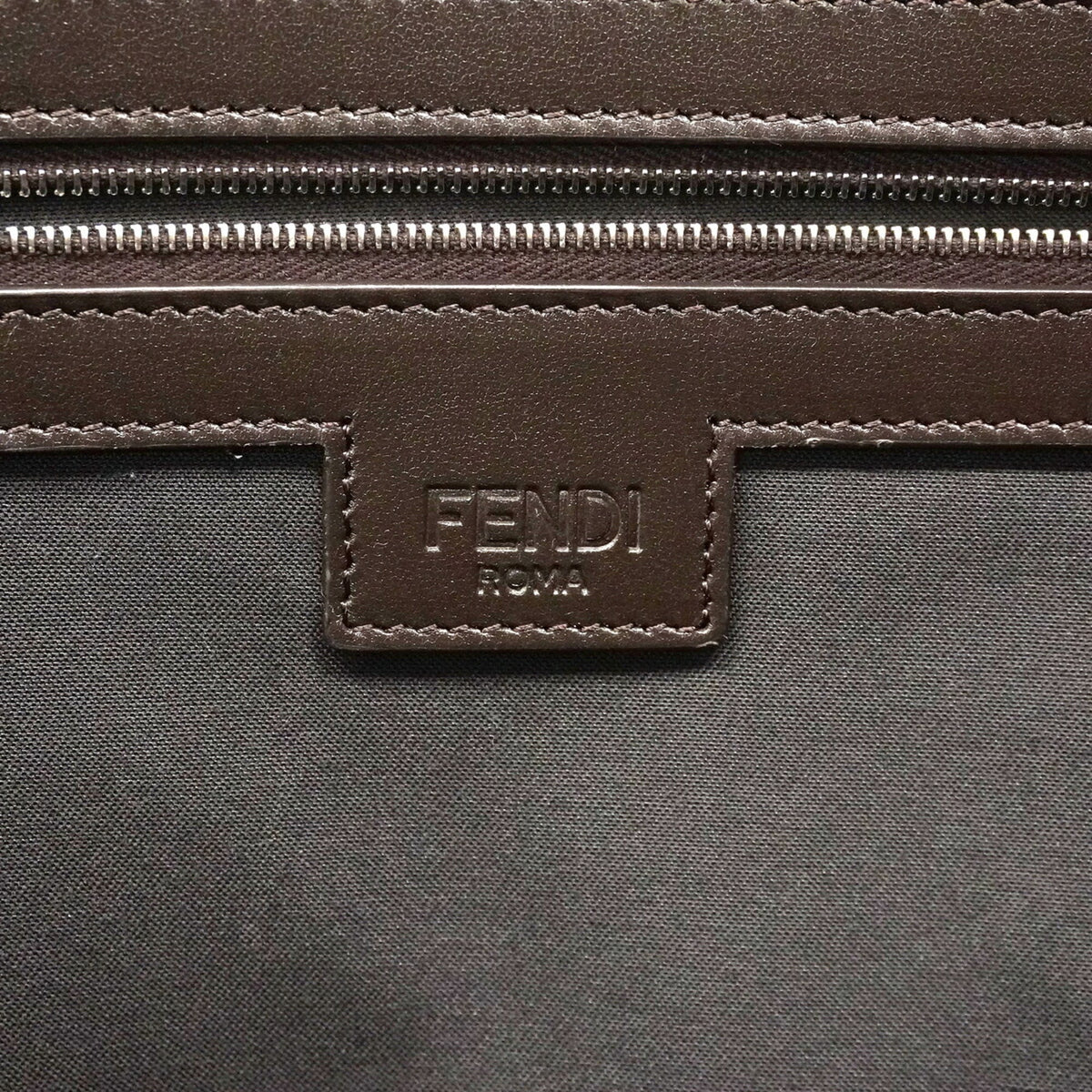 Fendi Brown Nylon Canvas Tote Bag (Pre-Owned)