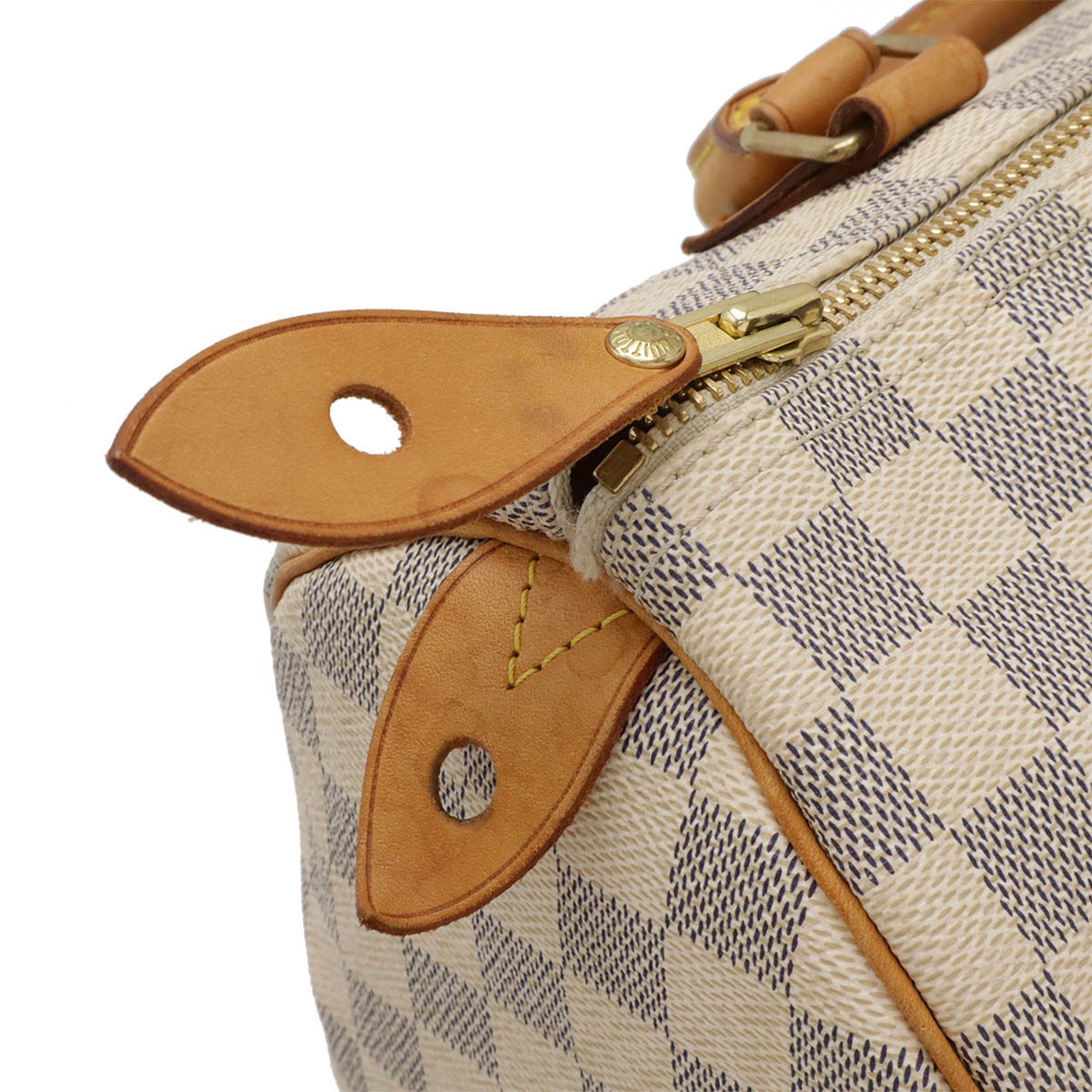 Louis Vuitton Ivory Damier Azur Boston Bag Handbag (Pre-Owned)
