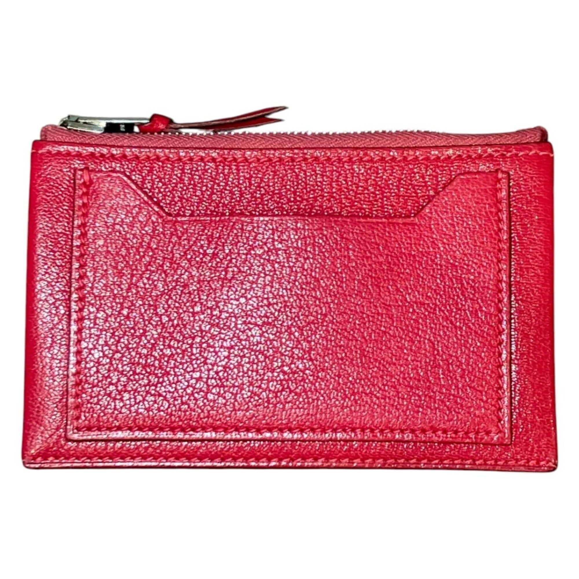 Hermes Red Color Chevre Myzore Leather Coin Purse/Coin Case (Pre-Owned)