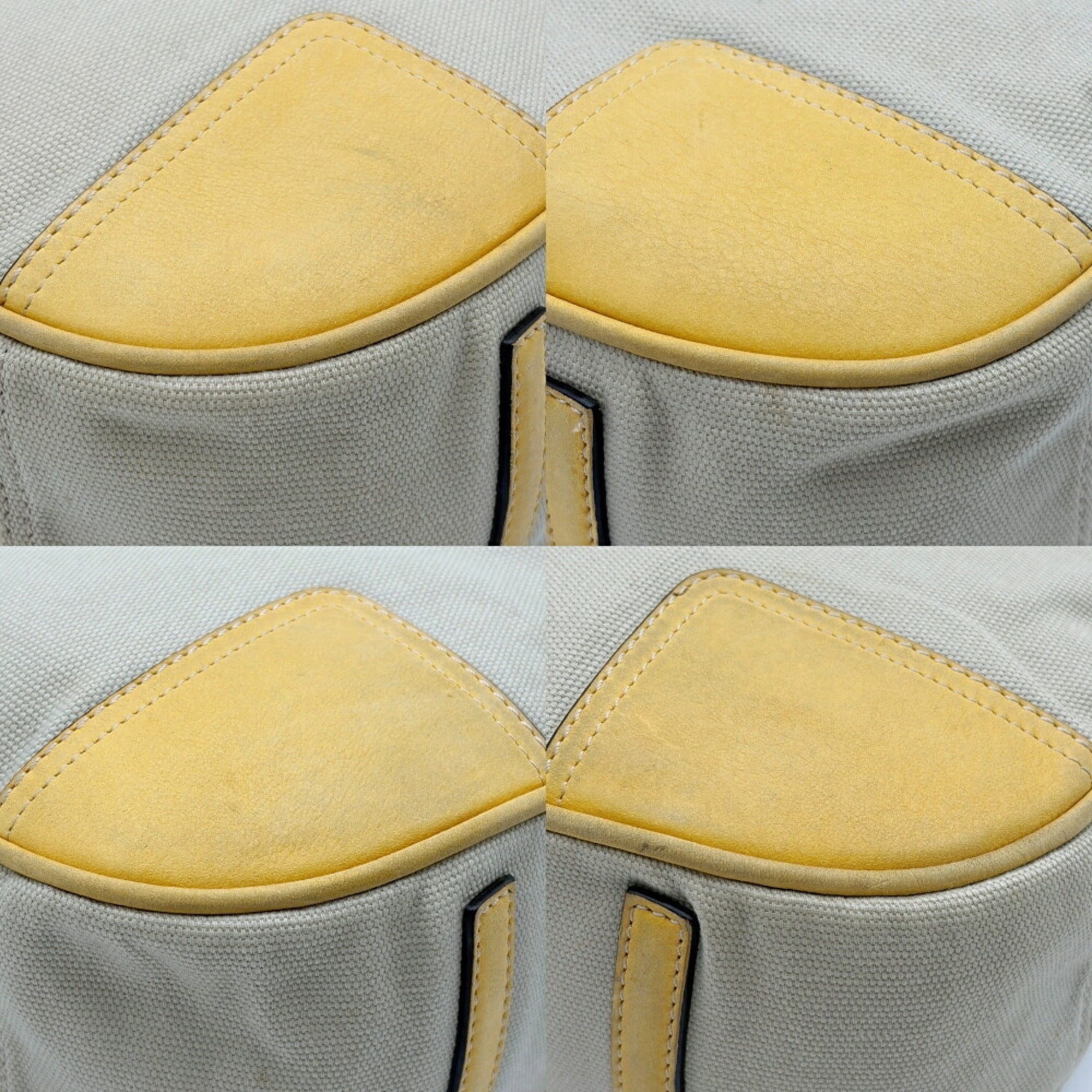 Loewe Beige Yellow Canvas Leather Shoulder Bag (Pre-Owned)